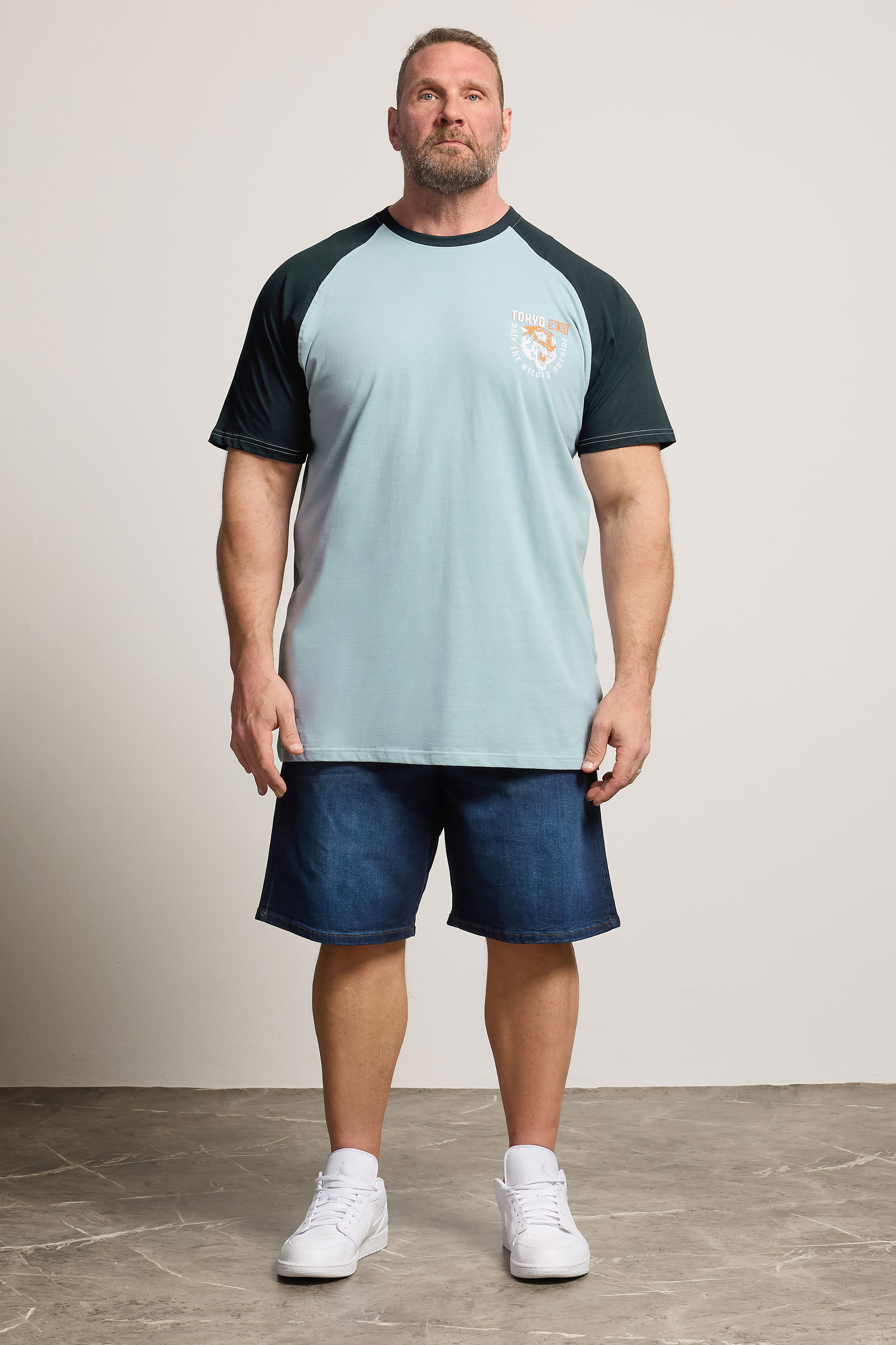 KAM Big & Tall Blue Raglan T-Shirt | BadRhino 1
