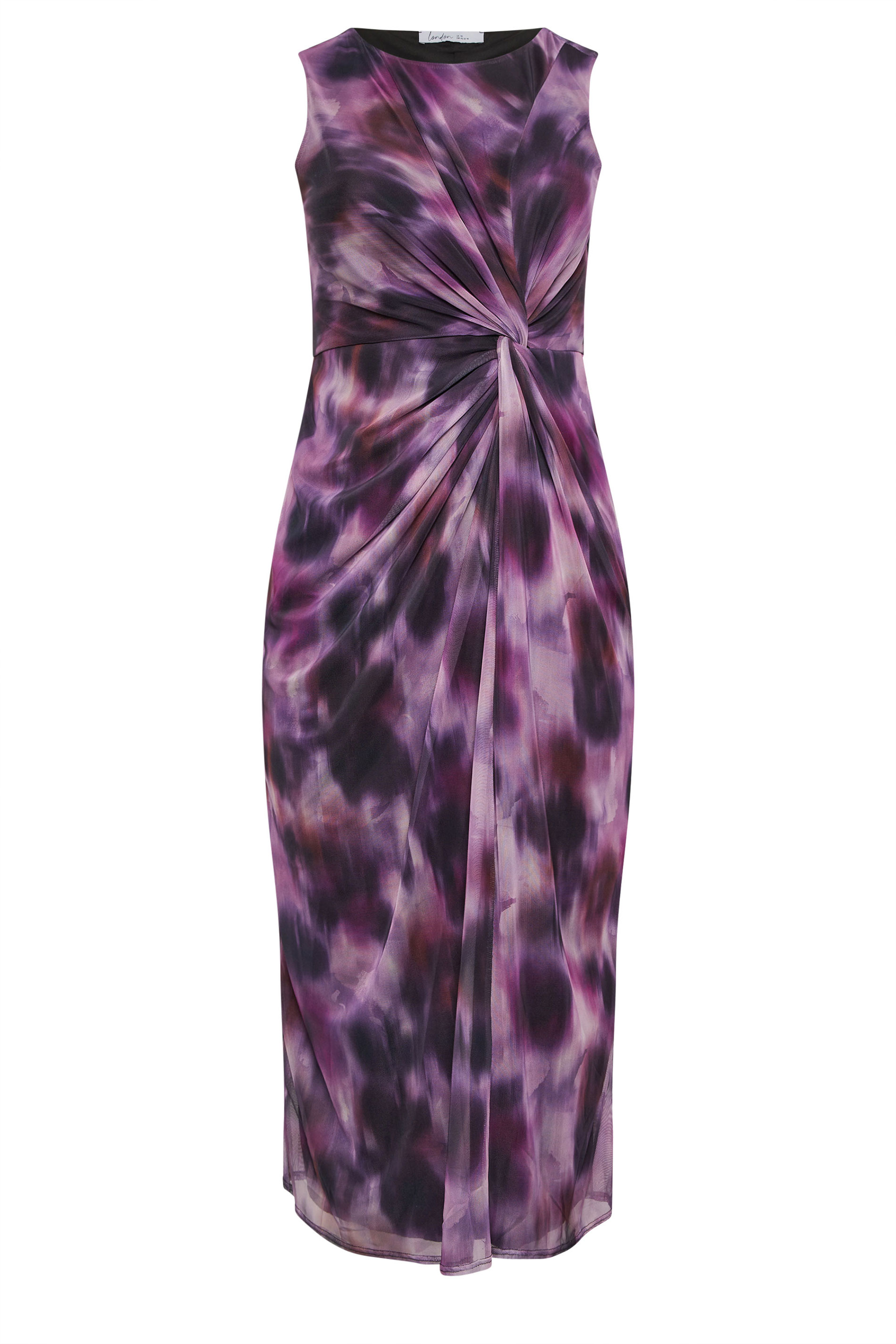 YOURS LONDON Plus Size Purple Abstract Twist Maxi Dress | Yours Clothing 5