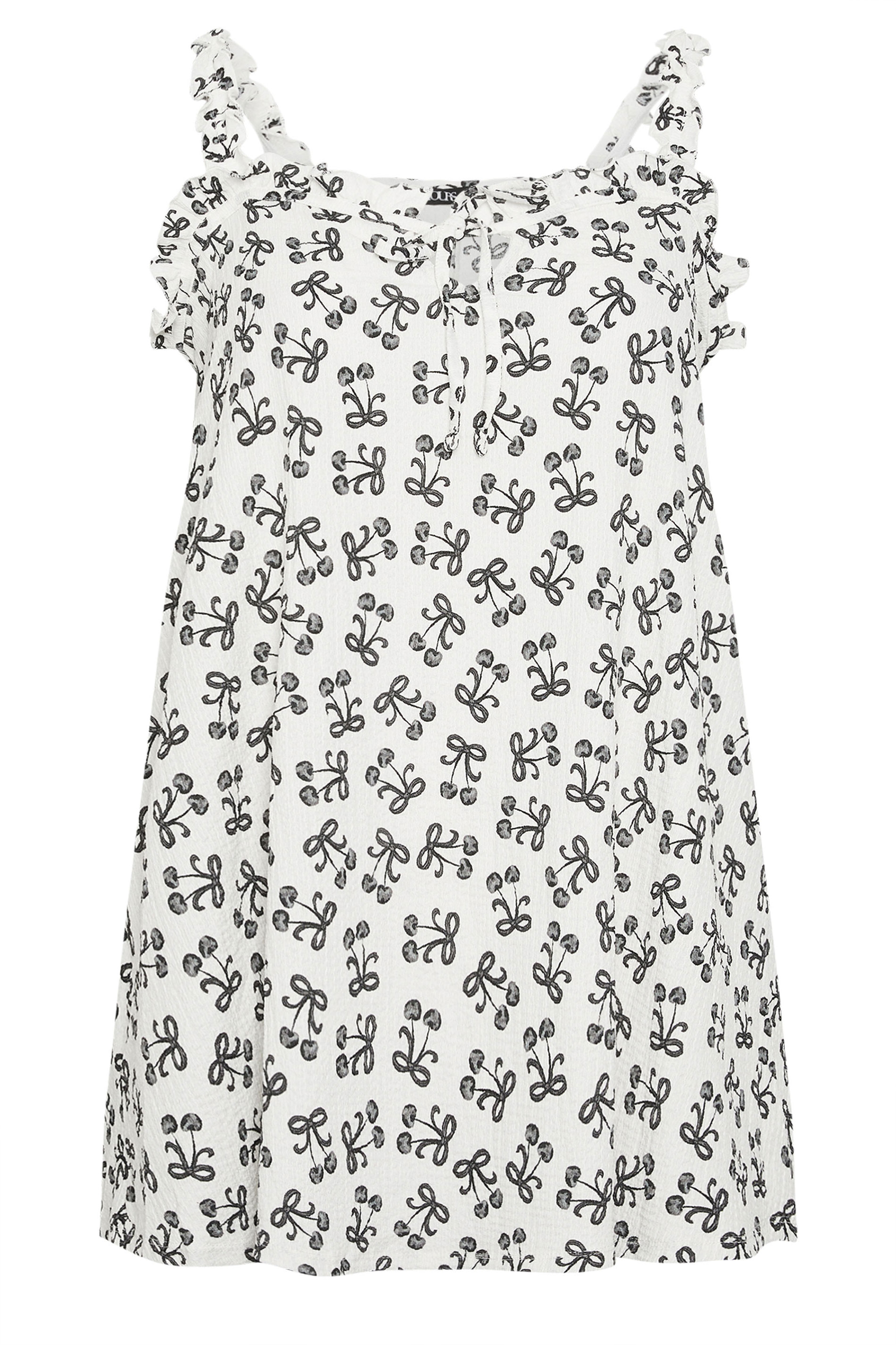 YOURS Plus Size White Floral Print Frill Vest Top | Yours Clothing 5