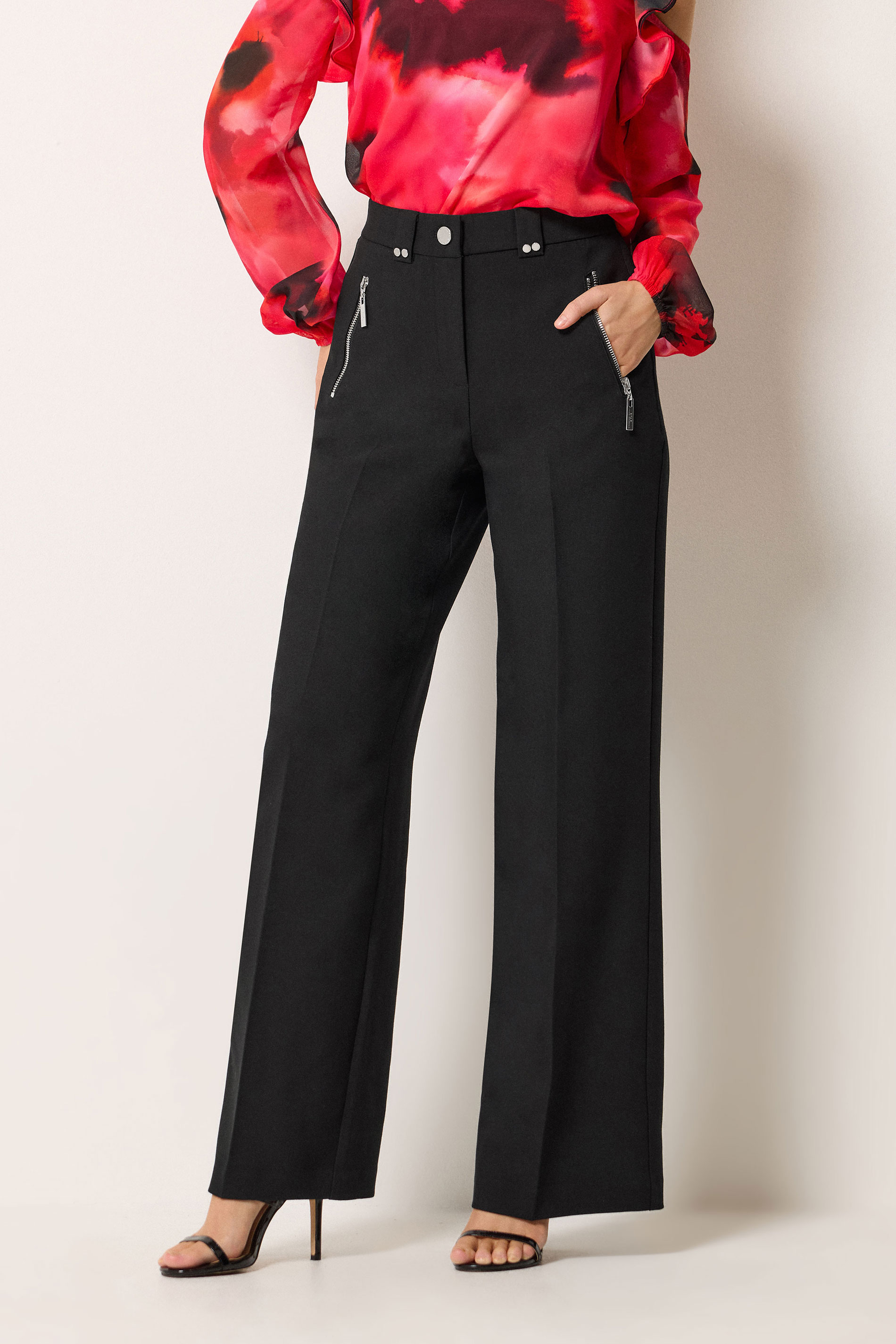 STAR Black Tailored Wide Leg Trousers | StarByJM 1