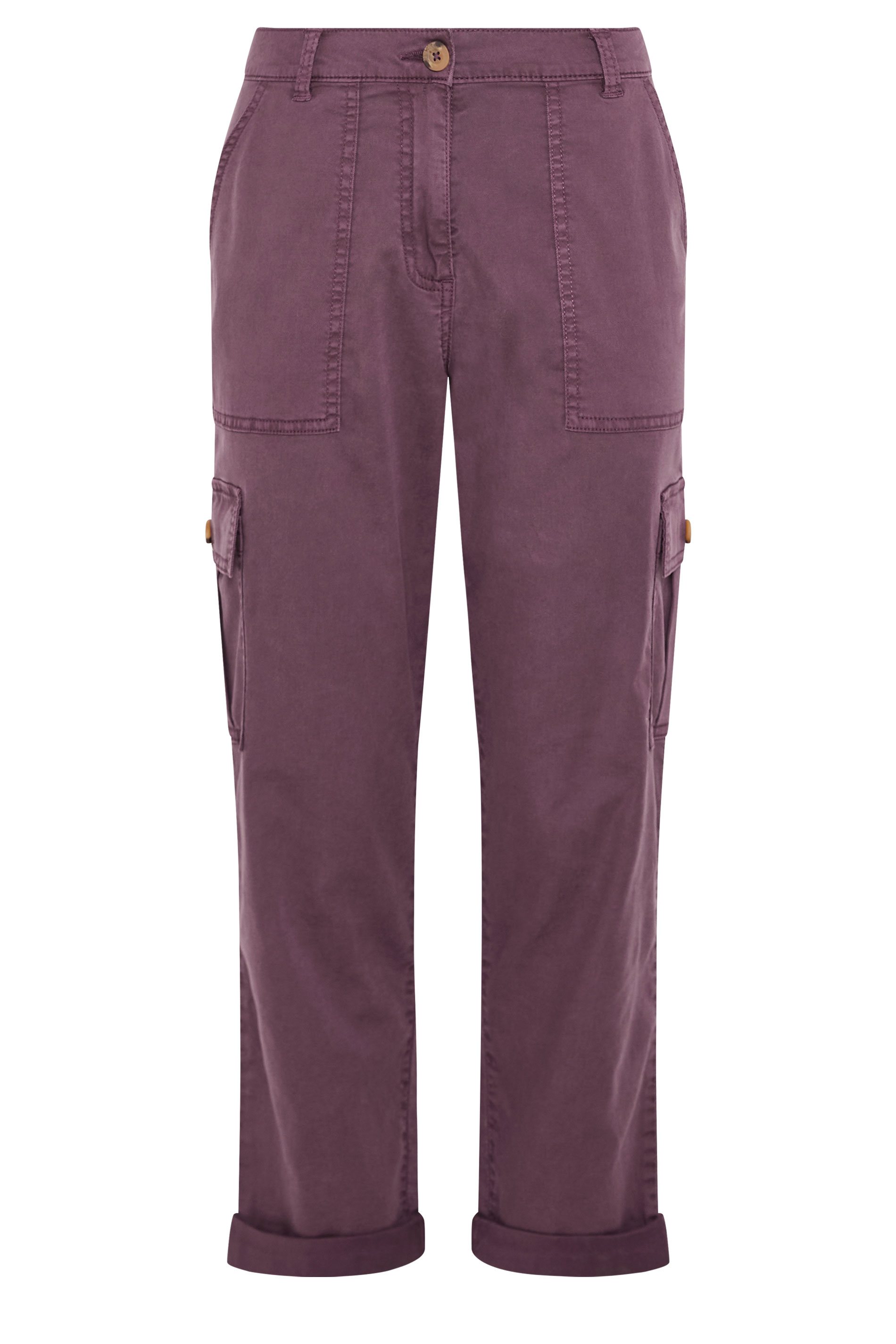 M&Co Berry Purple Cargo Trousers | M&Co 5