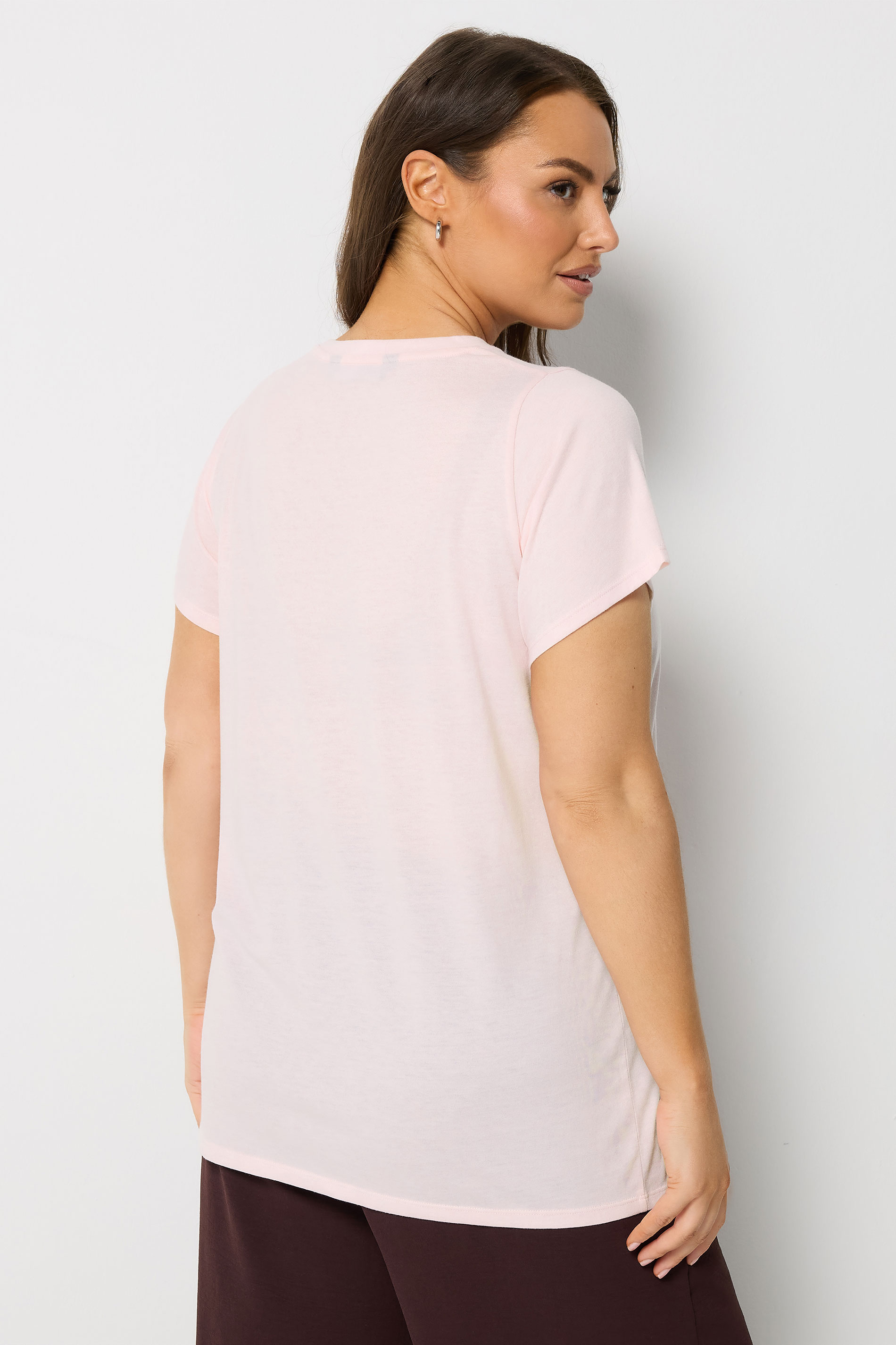 YOURS Plus Size Pink Core Basic T-Shirt | Yours Clothing 2