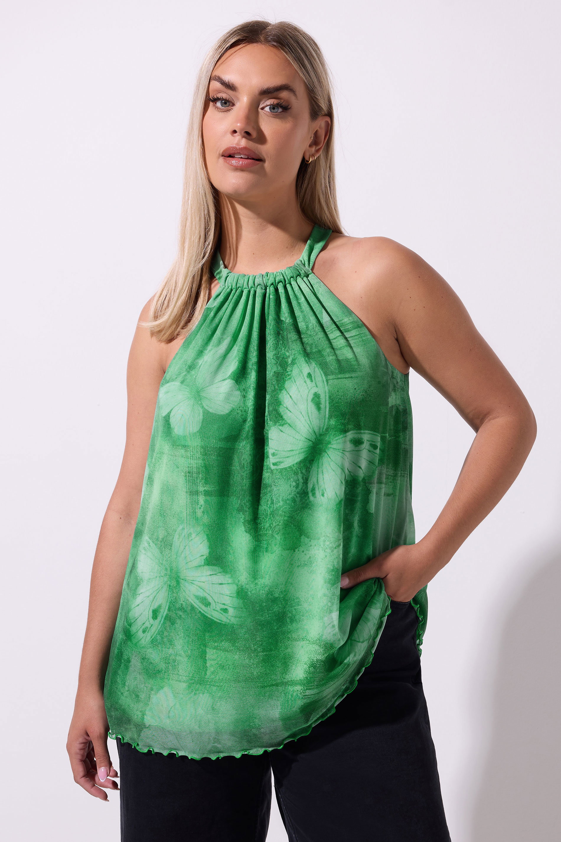 Elsa Beach printed halter neck top. main image 1