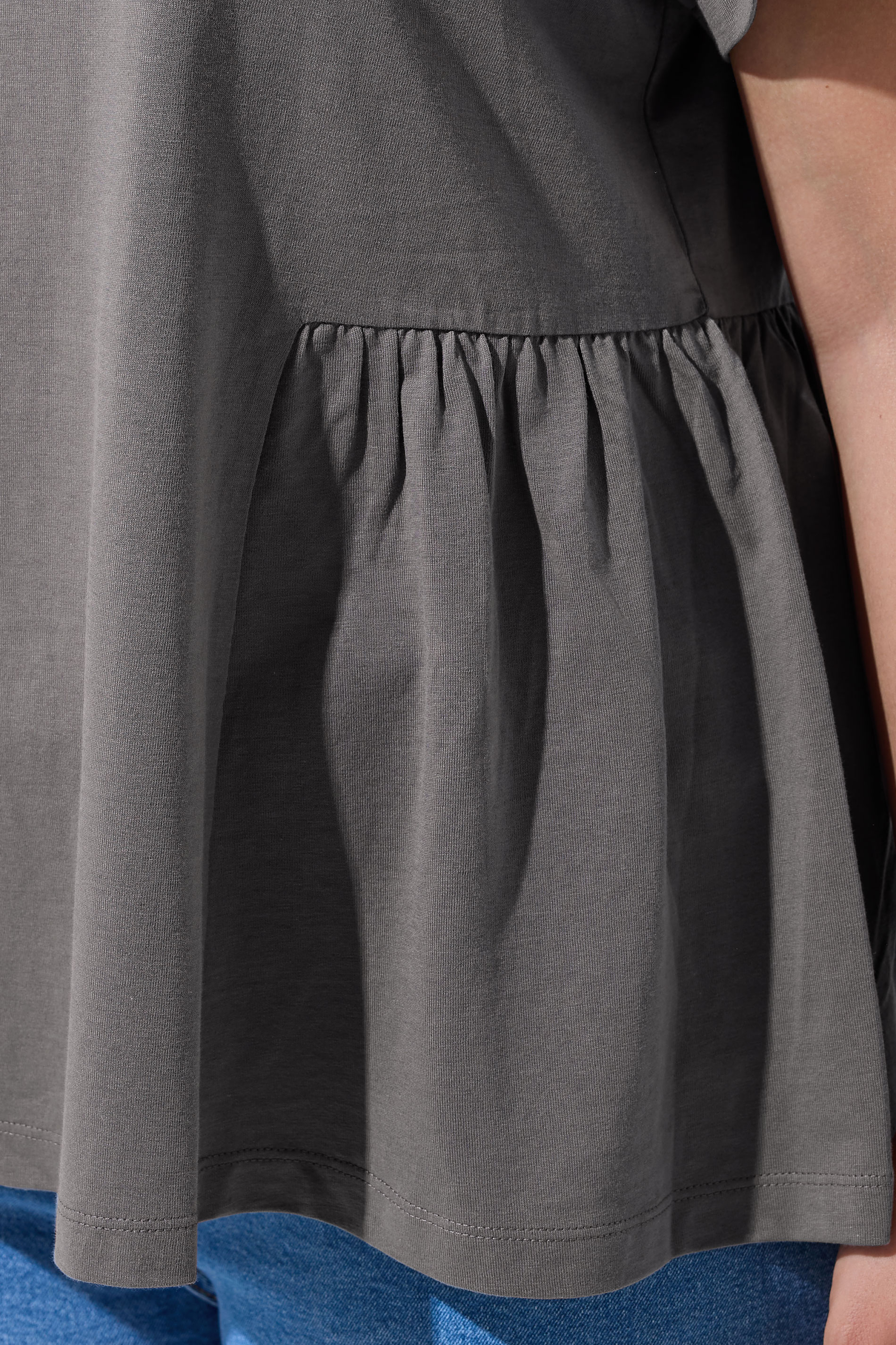 LIMITED COLLECTION Plus Size Grey Peplum Side Detail T-Shirt | Yours Clothing 4