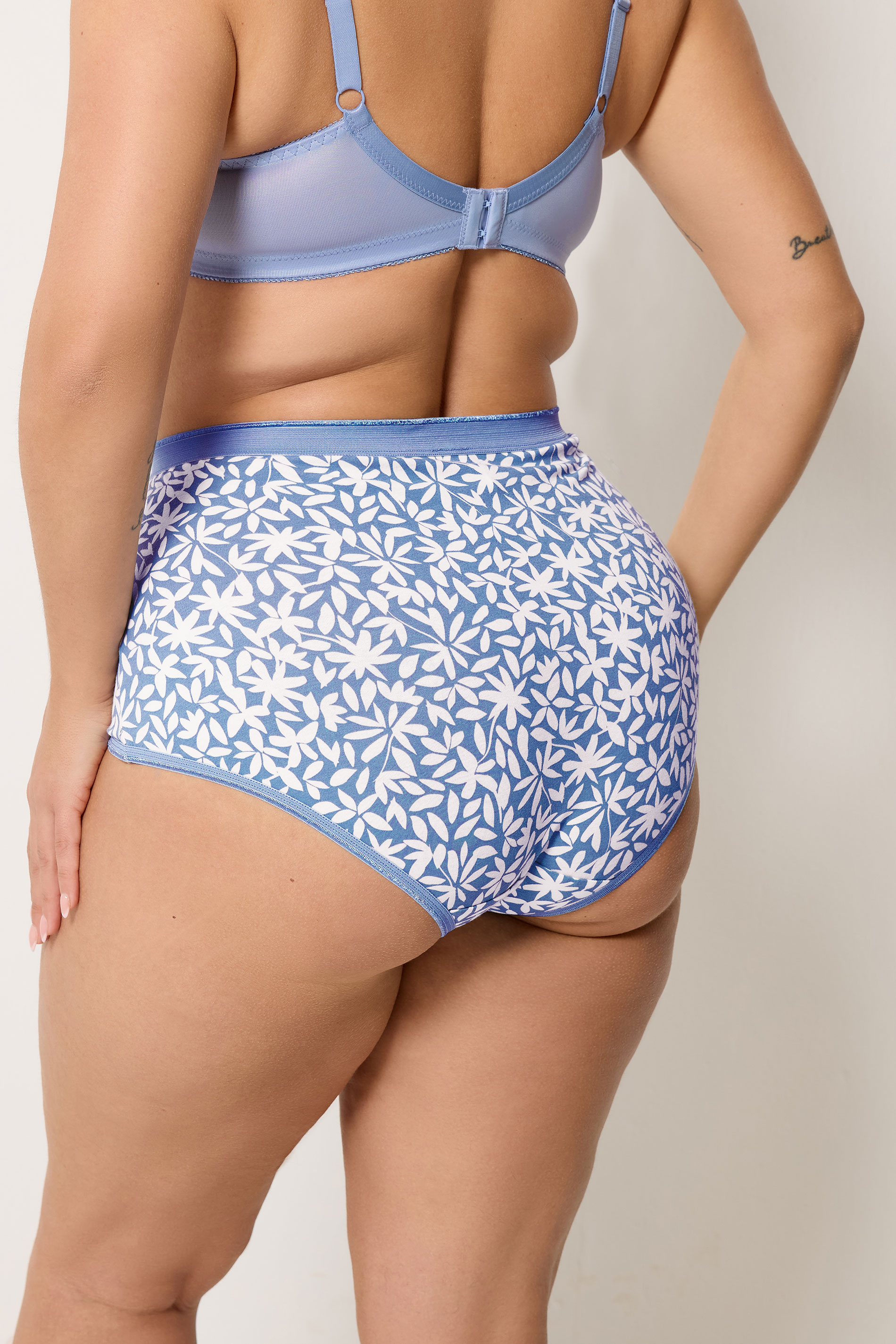 YOURSET 5 PACK Plus Size Blue Leaf Print Full Briefs | Yours Clothing 4