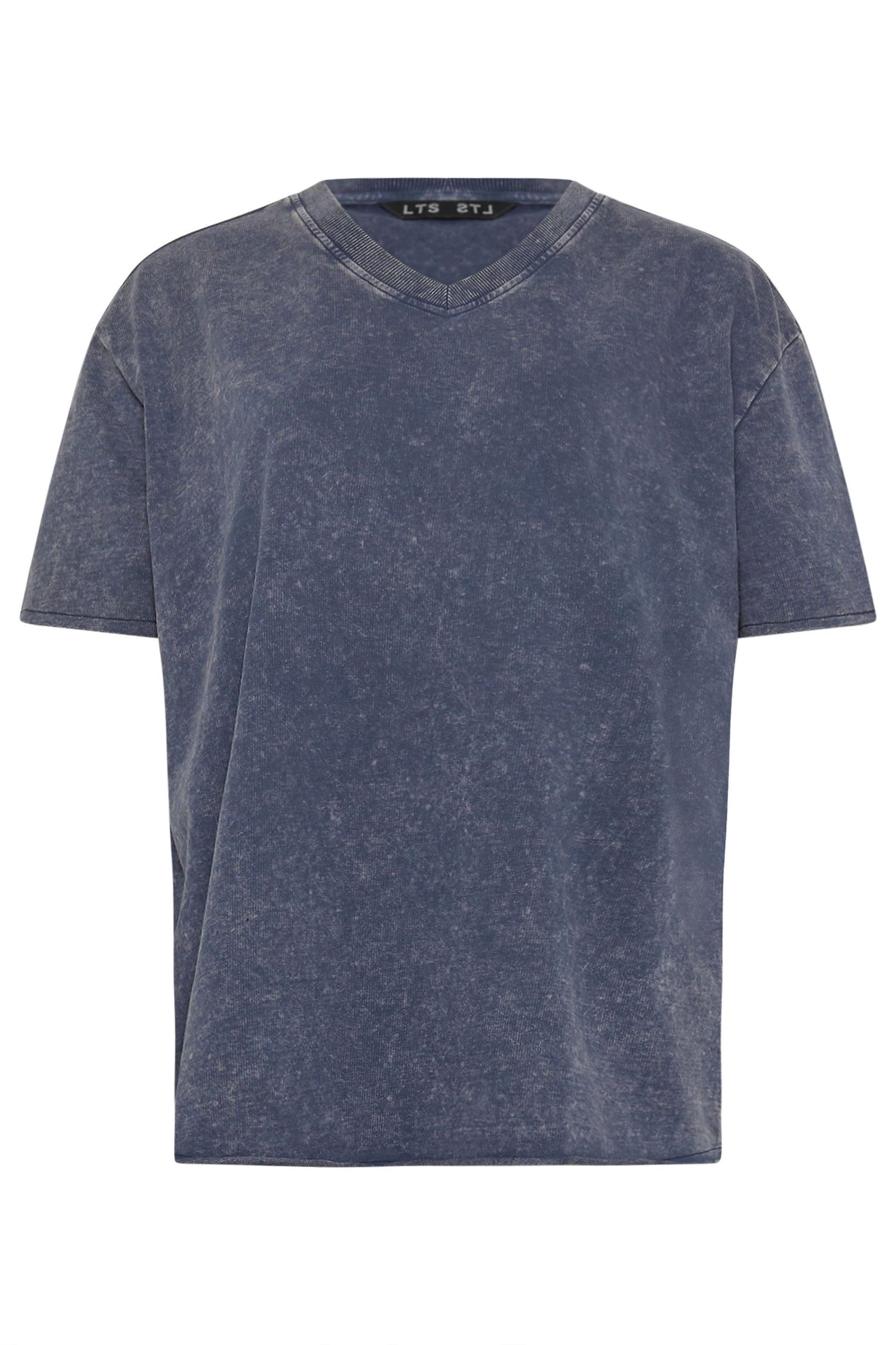 LTS Tall Woman's Navy Blue Acid Wash Oversized T-Shirt | Long Tall Sally 5