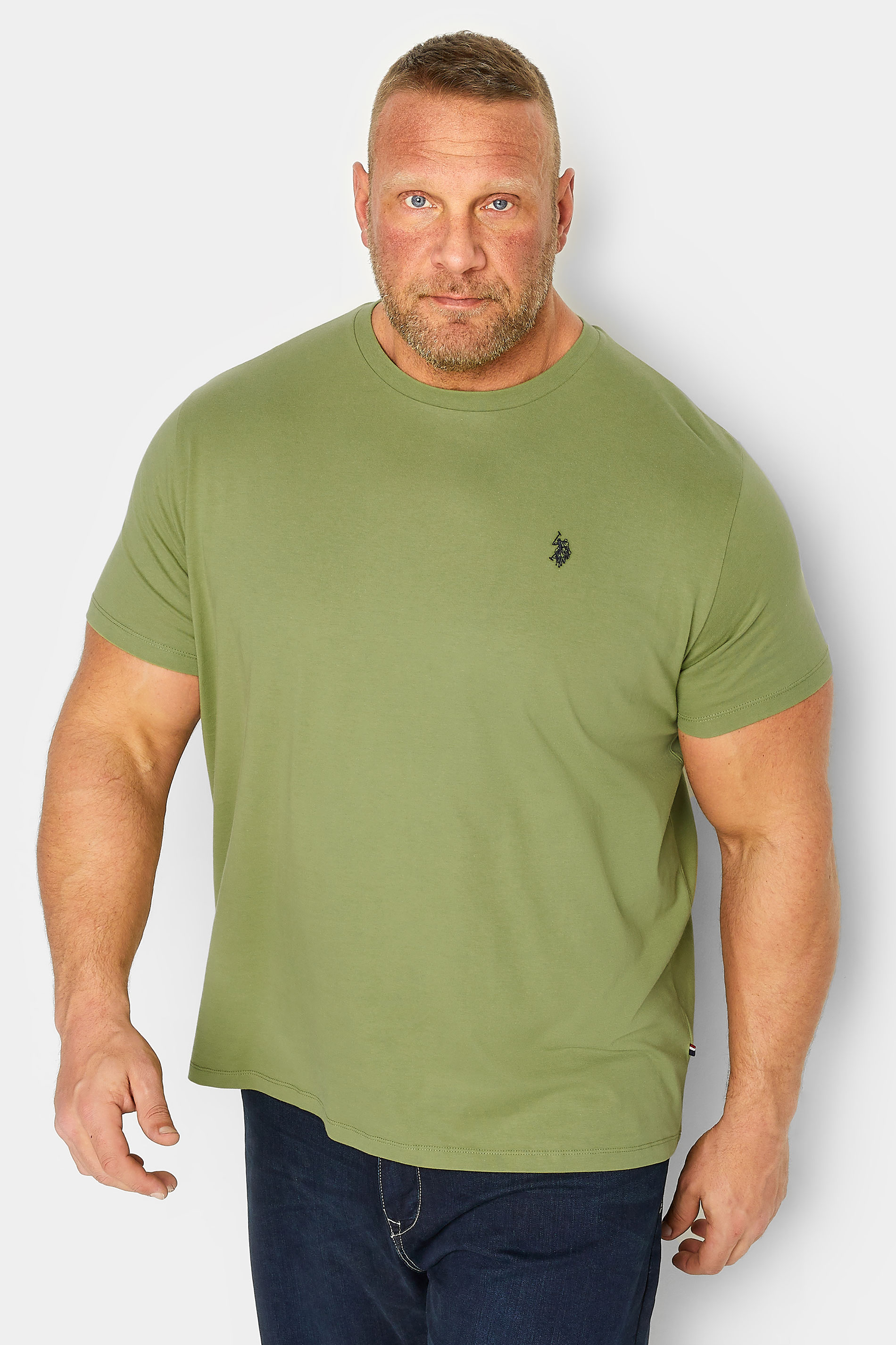 U.S. POLO ASSN. Big & Tall Green Short Sleeve Core T-Shirt | BadRhino 1