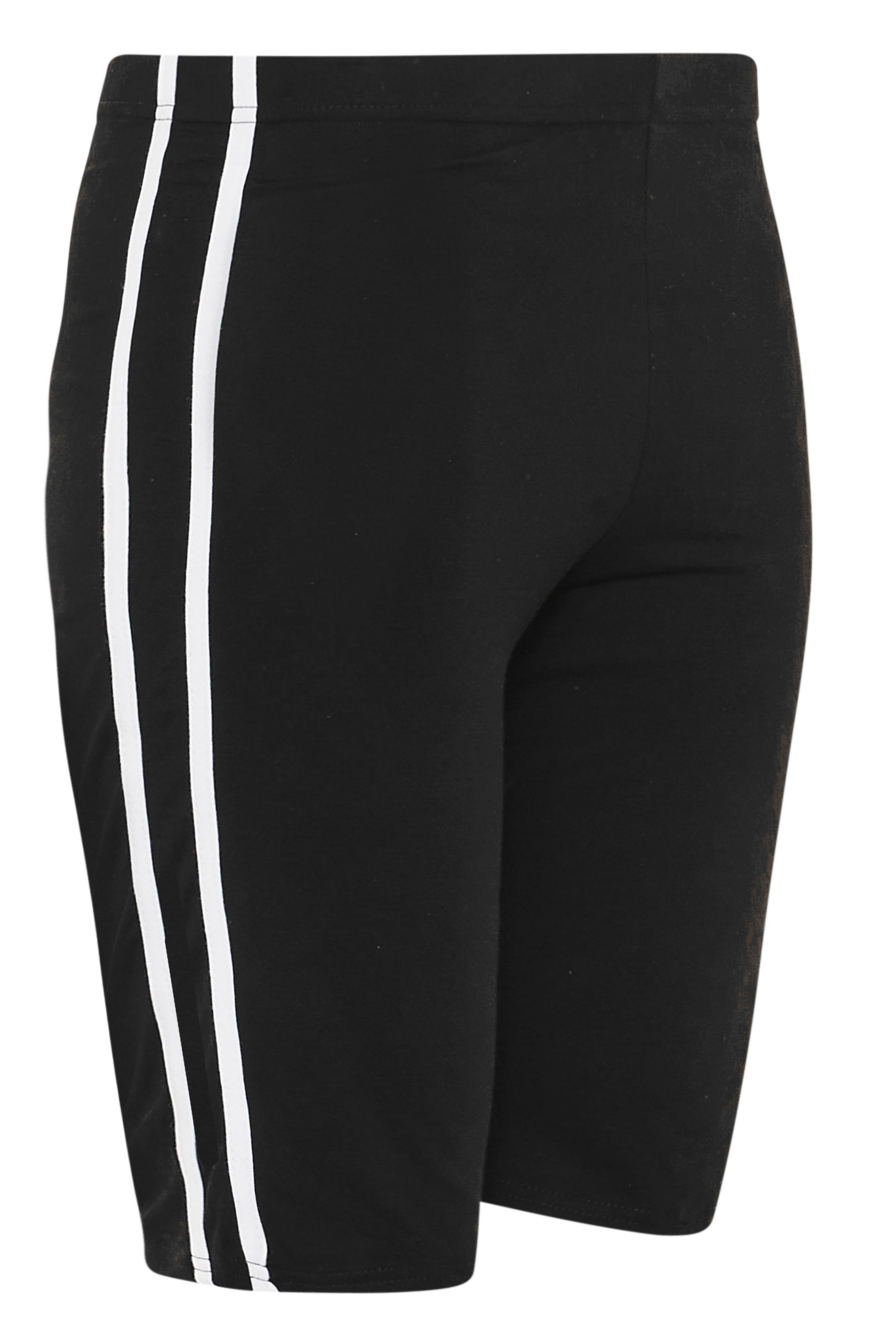 Black Side Stripe Cycle Shorts | Yours Clothing