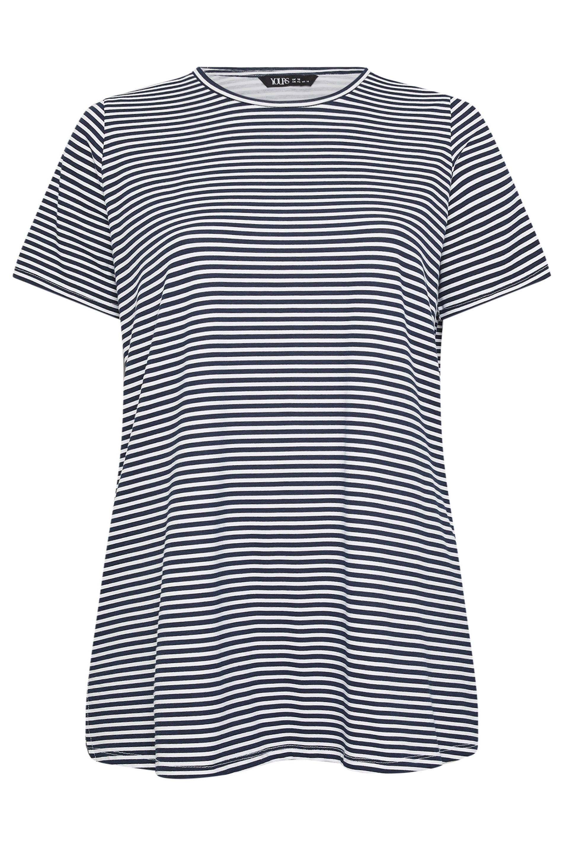 YOURS Plus Size Navy Blue Stripe Swing Top | Yours Clothing 6