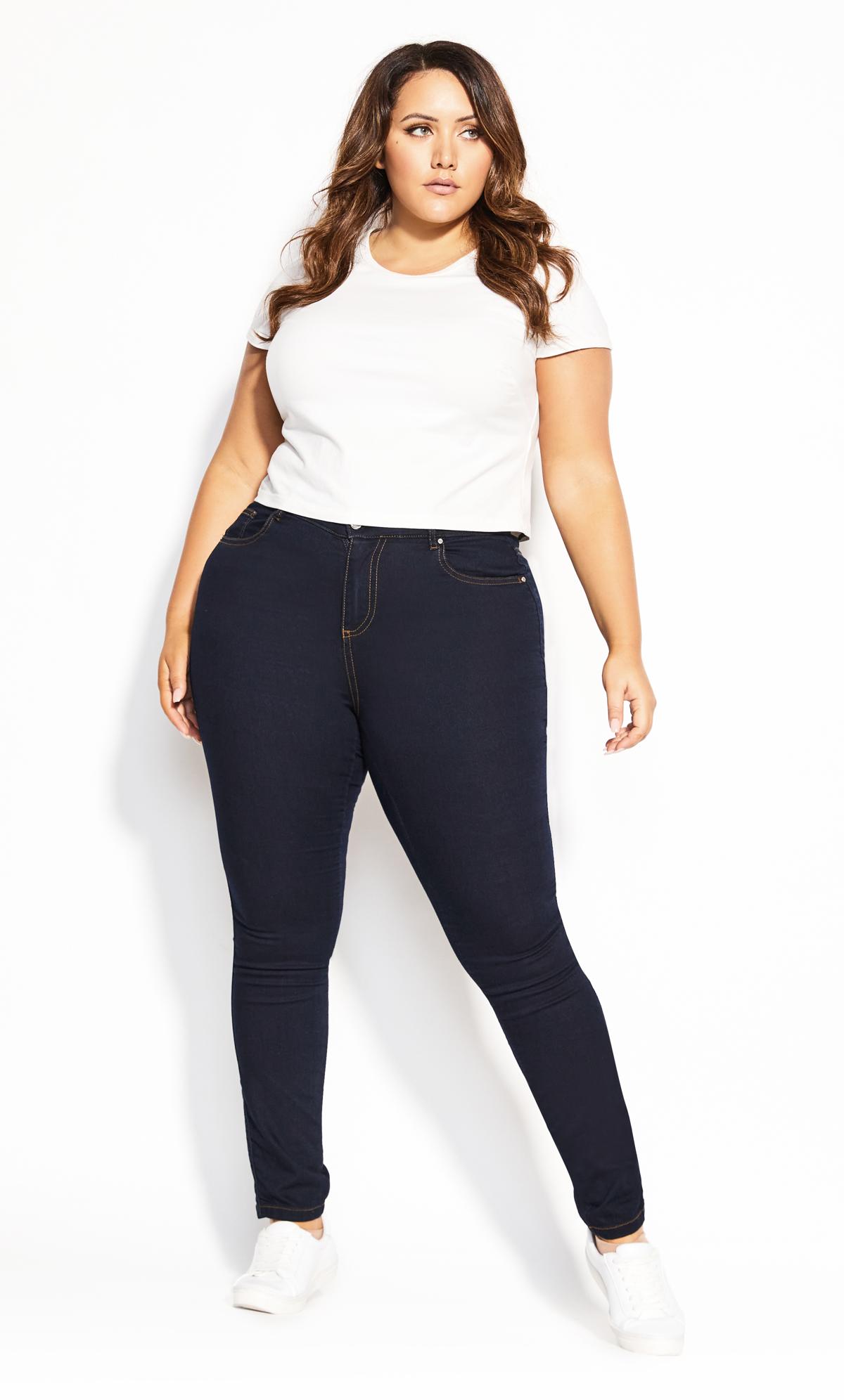 EVANS Plus Size Fit Blue Denim Skinny Jeans | Evans 2