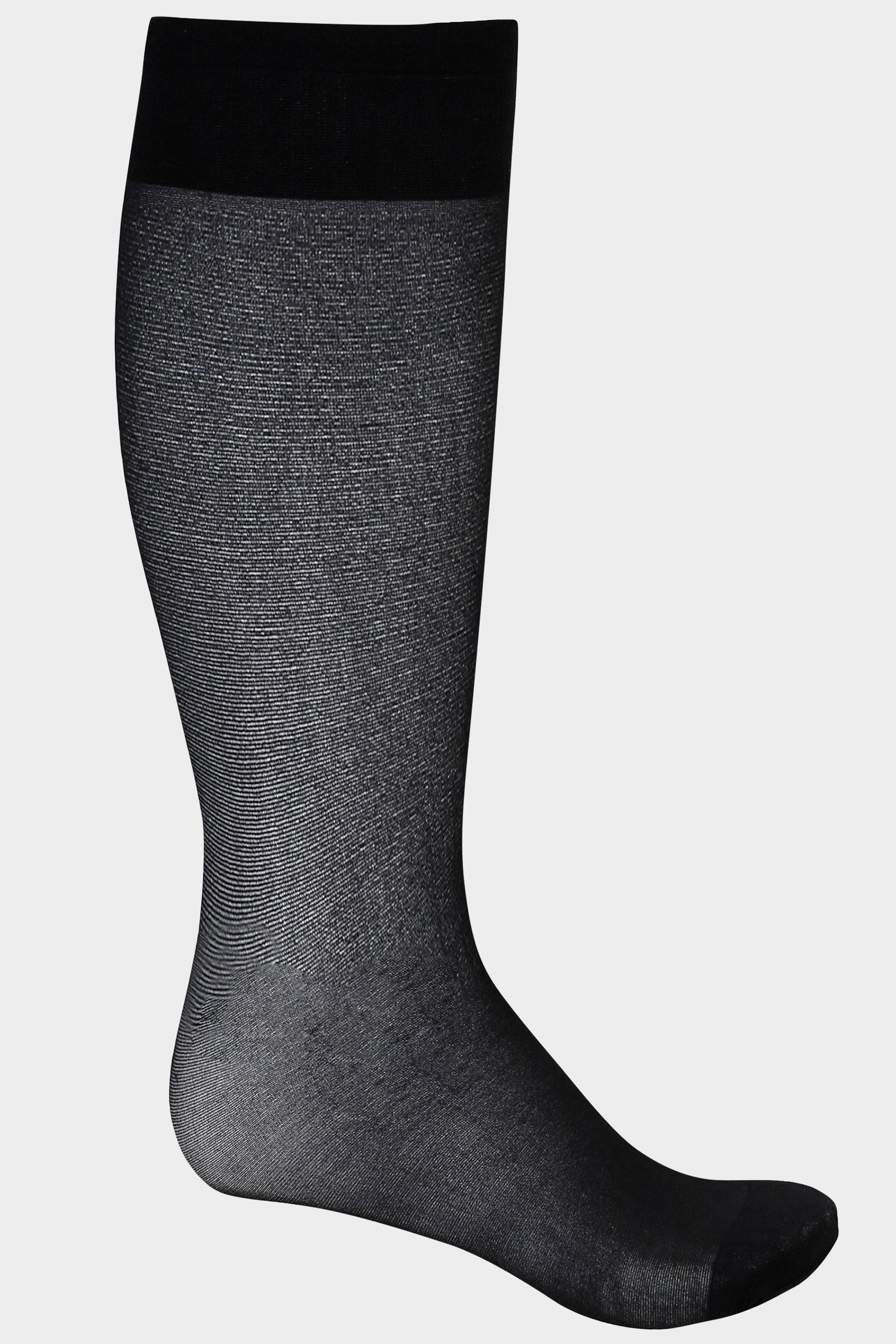 3 PACK Black Sheer Knee High Socks With Comfort Top 2