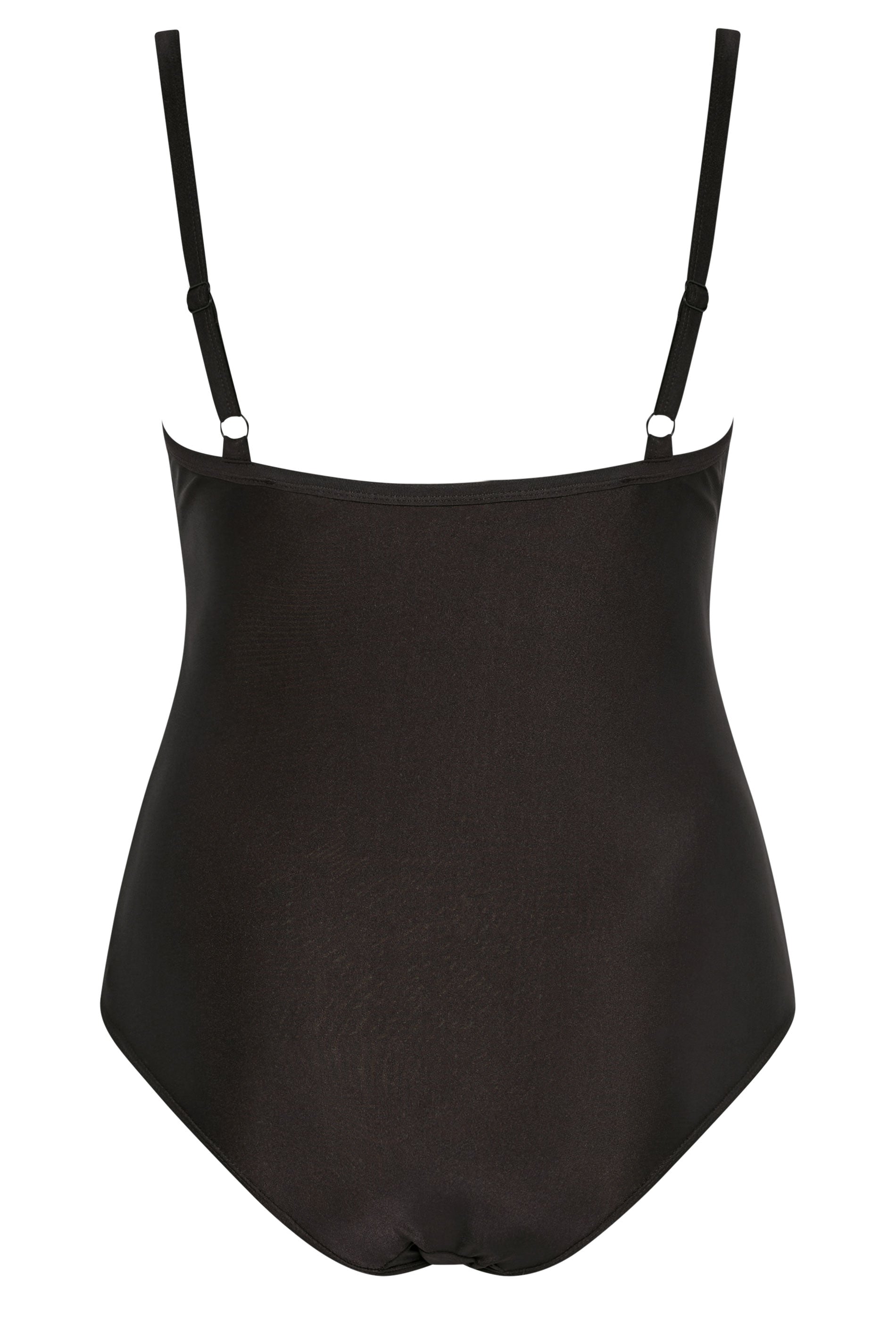 YOURS Plus Size Chocolate Brown Crossover Super Sculpt Swimsuit | Yours Clothing 2