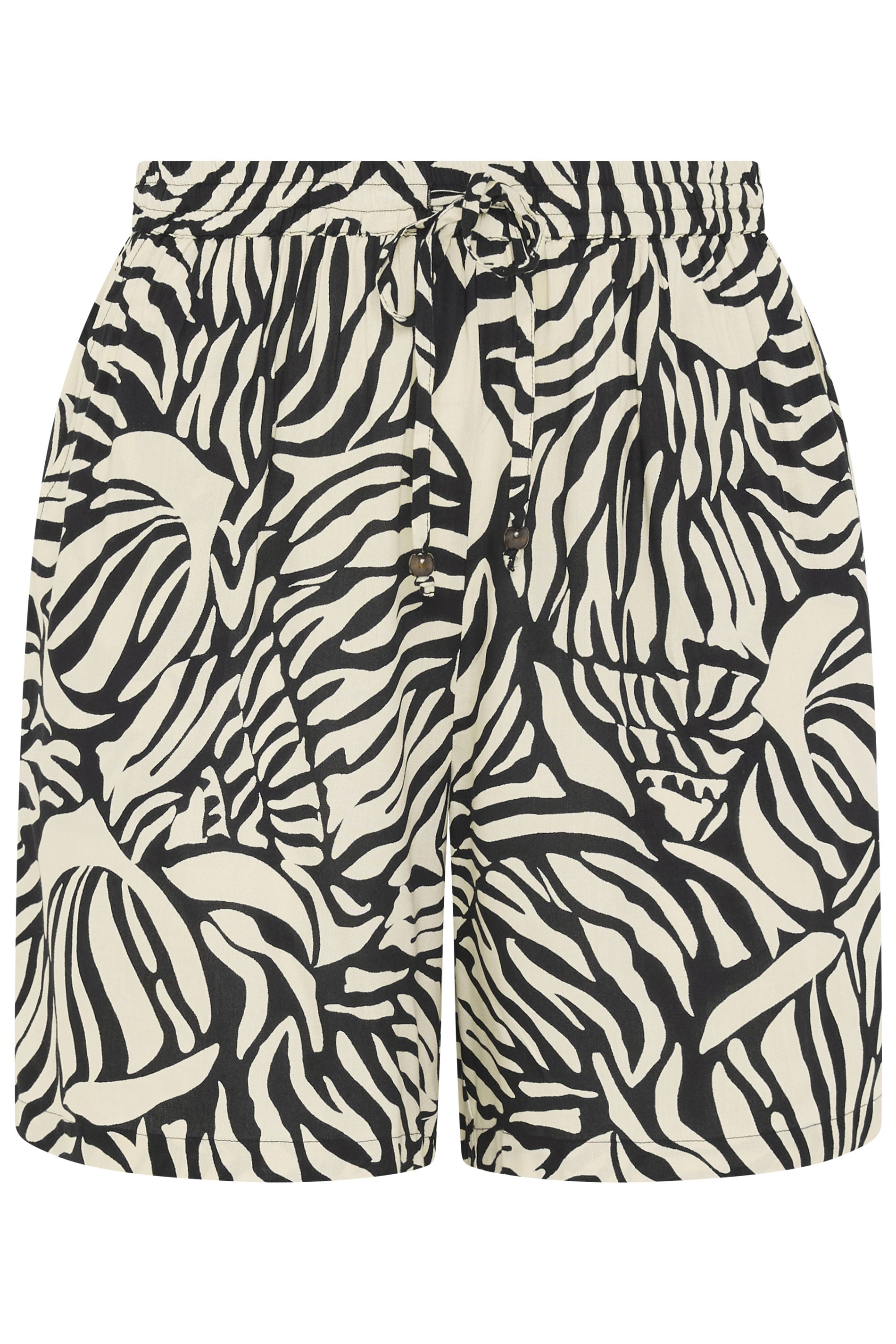 YOURS Plus Size Black Zebra Print Shorts | Yours Clothing 5