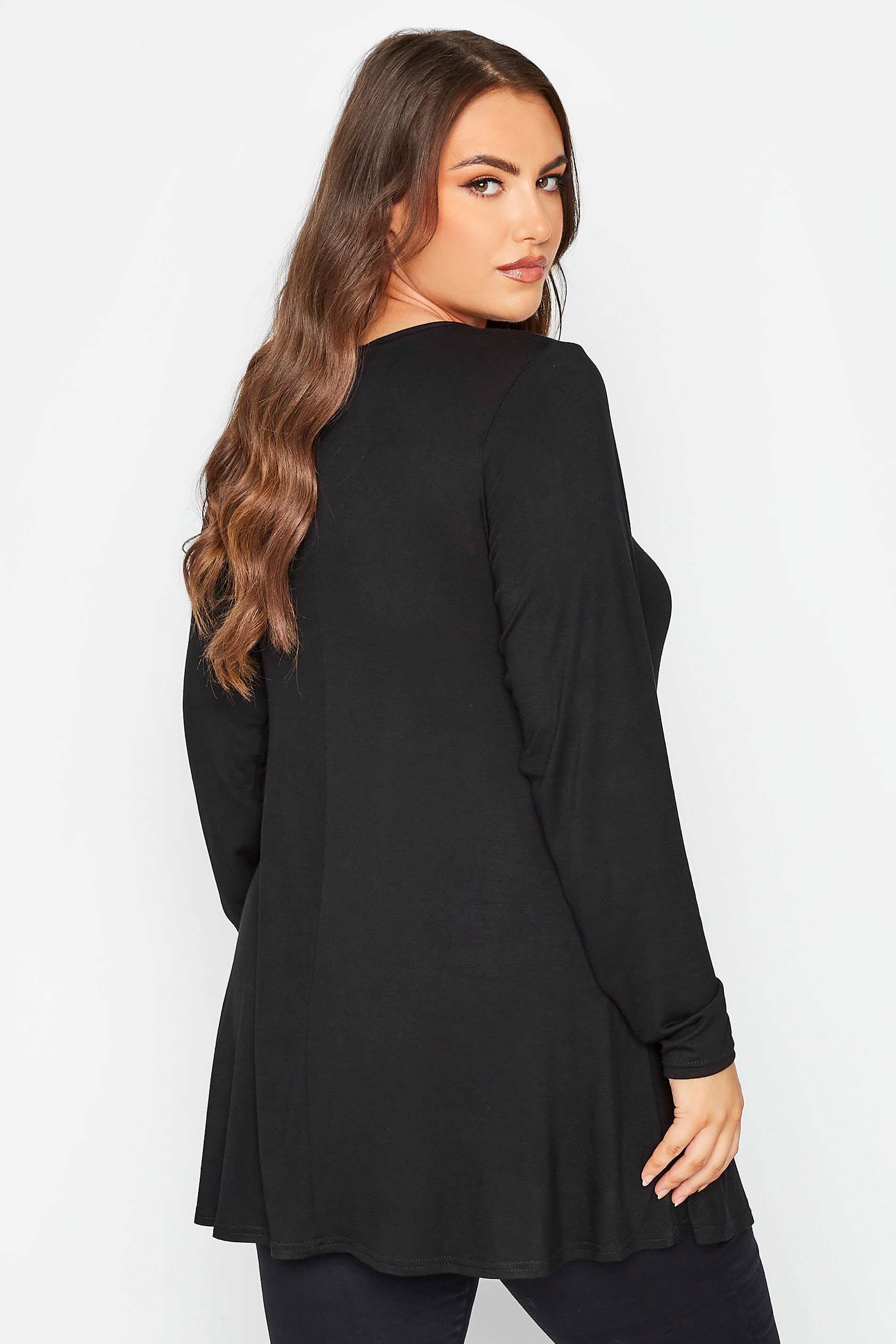 LIMITED COLLECTION Plus Size Black Heart Trim Cut Out Top | Yours Clothing 3