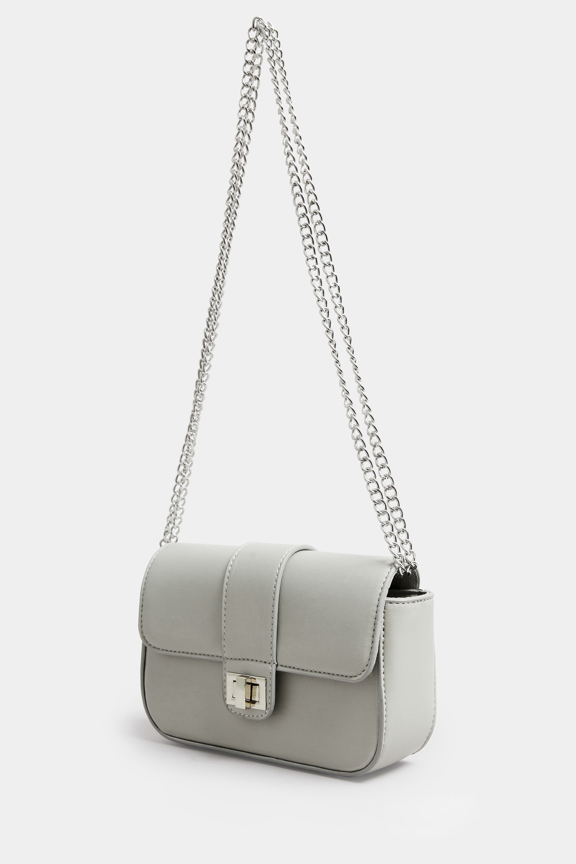 Grey Chain Shoulder Bag | Yours Clothing 2