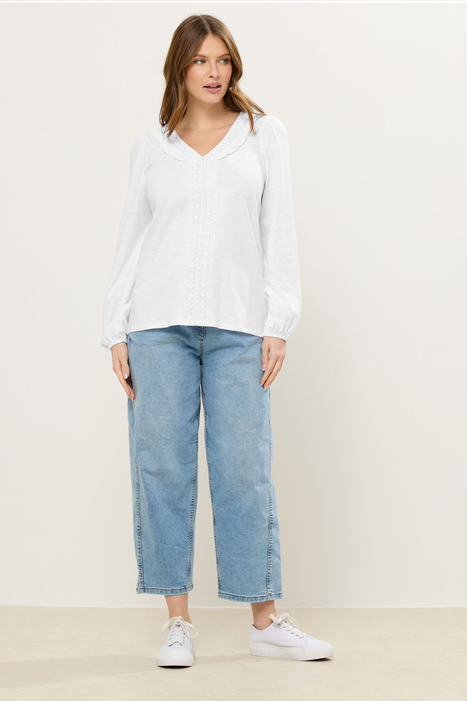 M&Co White Frill Detail Cotton Blouse | M&Co 2