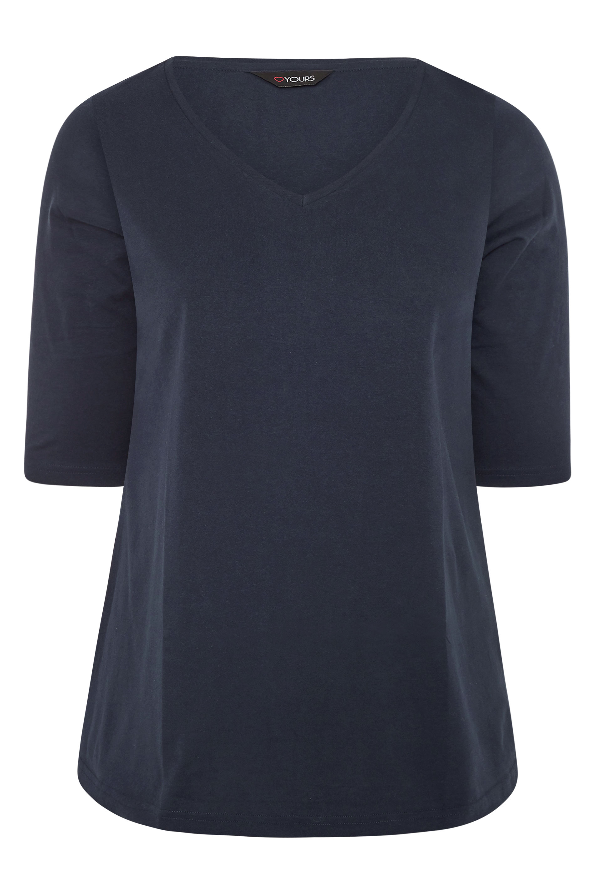 Plus Size YOURS FOR GOOD Navy V-Neck Top | Yours Clothing
