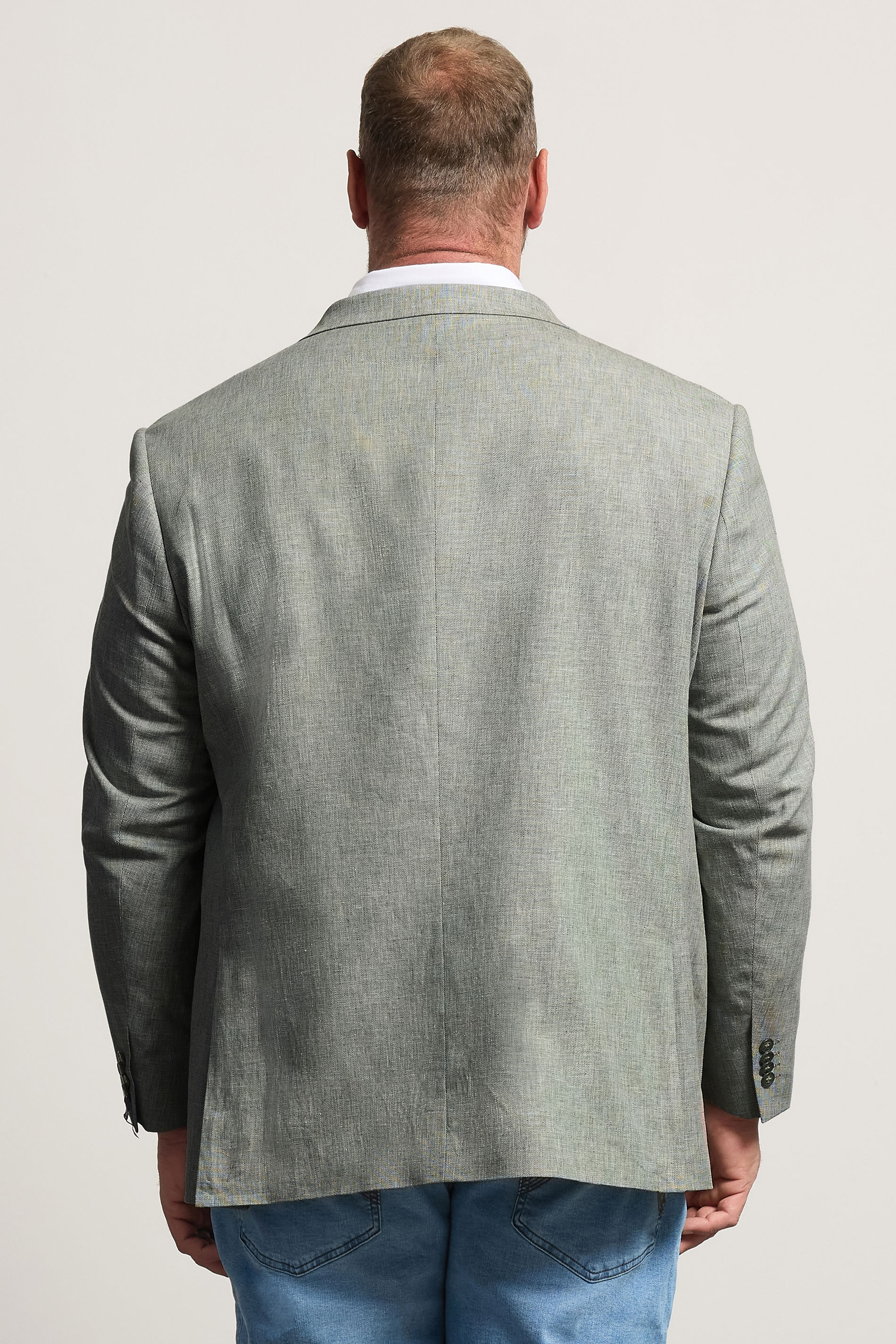 BadRhino Tailoring Big & Tall Green Linen Blazer | BadRhino 4