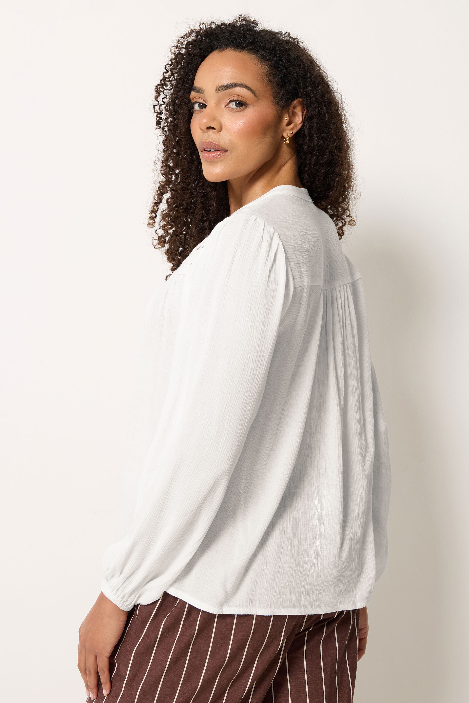 M&Co White Crochet Long Sleeve Blouse | M&Co 2