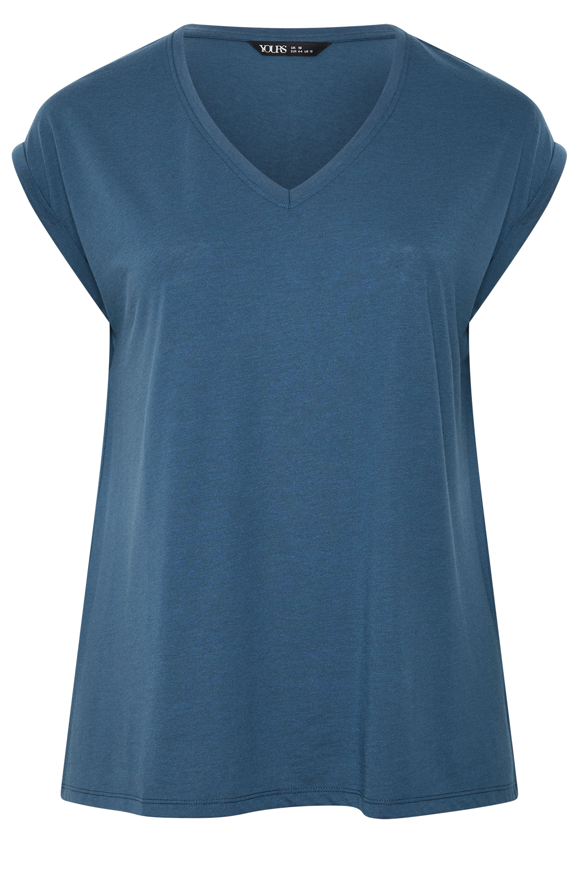 YOURS Plus Size Denim Blue Basic T-Shirt | Yours Clothing 3