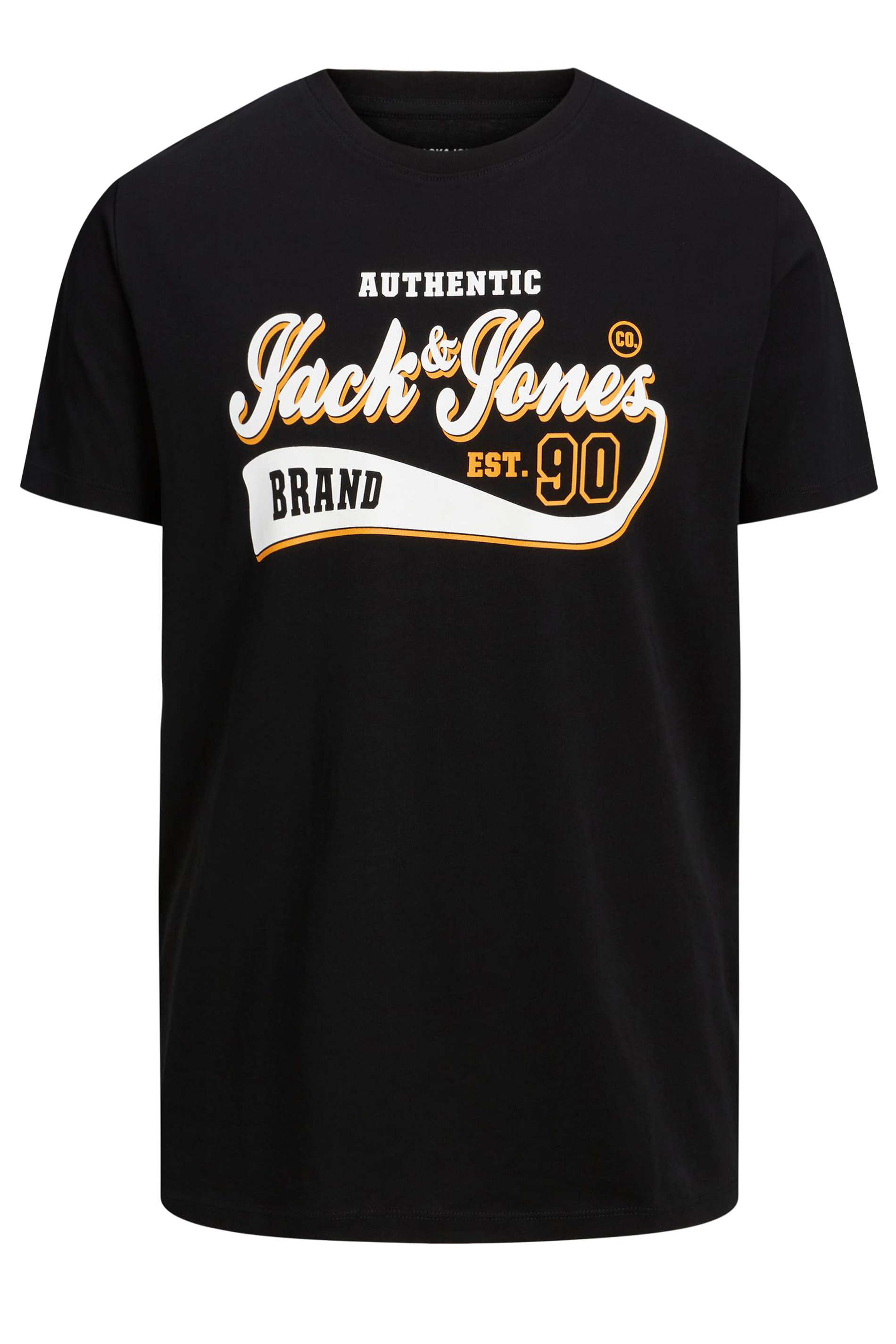 JACK & JONES Big & Tall Black Slogan T-Shirt | BadRhino  2