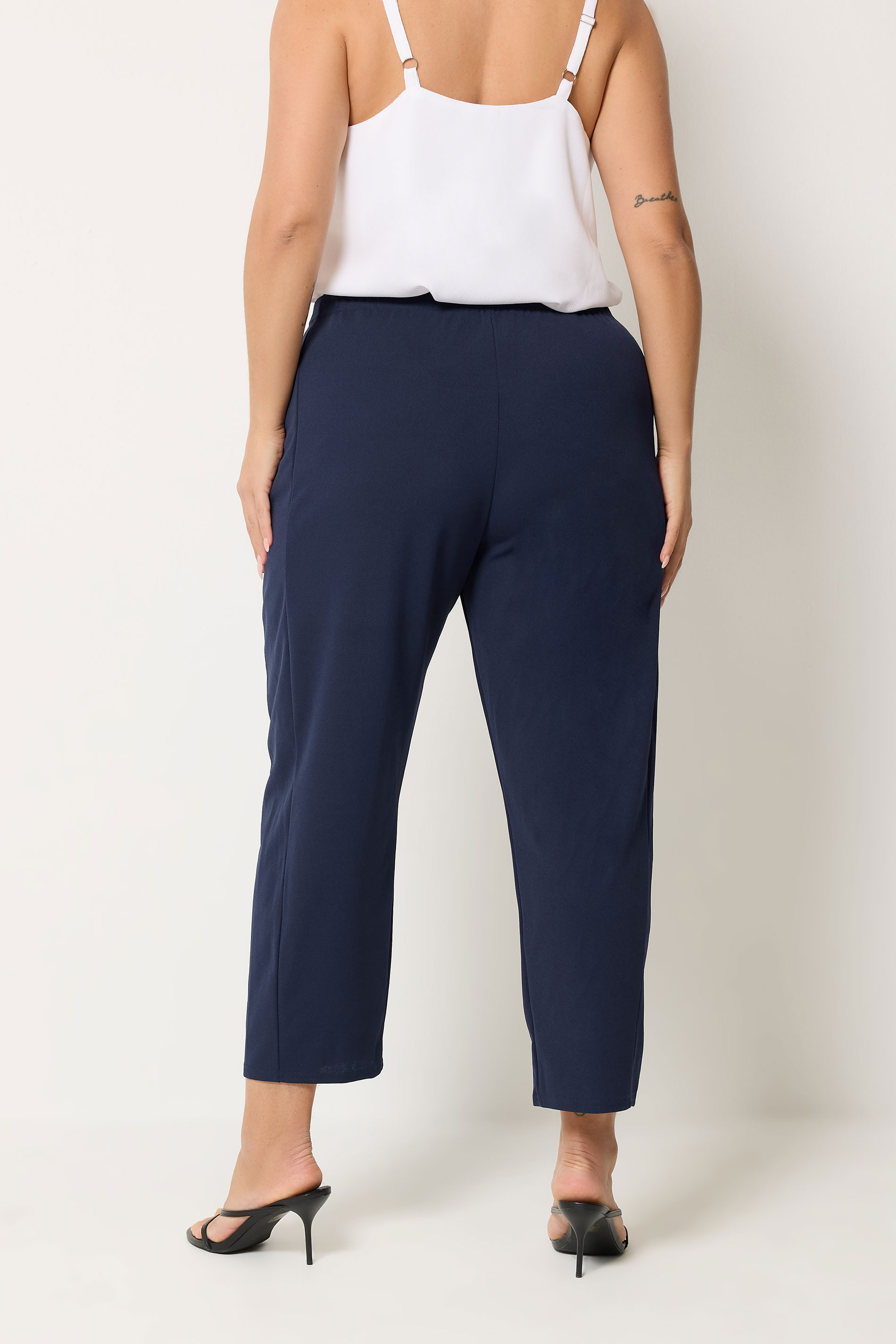 YOURS Plus Size Navy Barrel Trouser | Yours Clothing 2