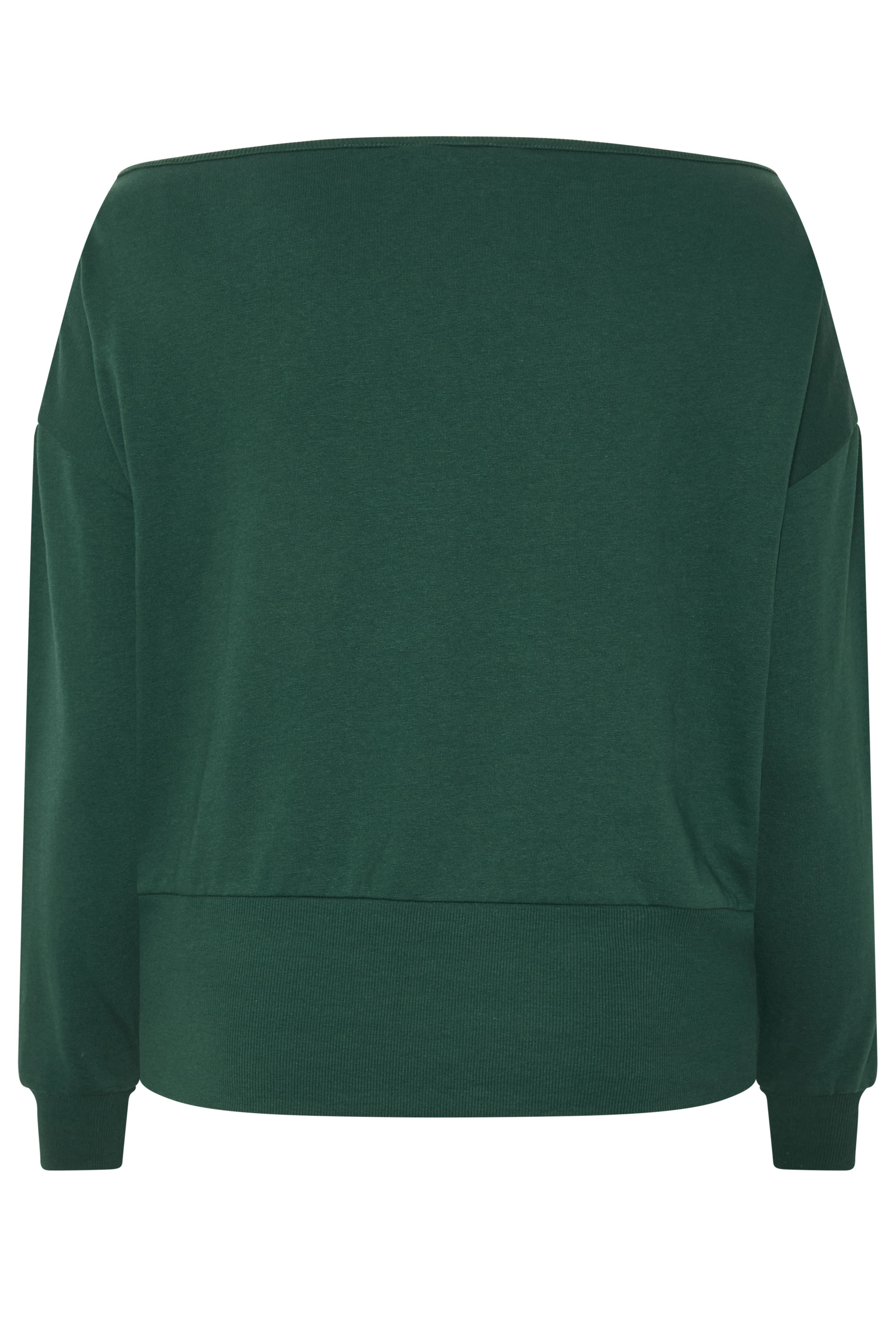 LIMITED COLLECTION Plus Size Forest Green Wide Neckline Sweatshirt | Yours Clothing 6