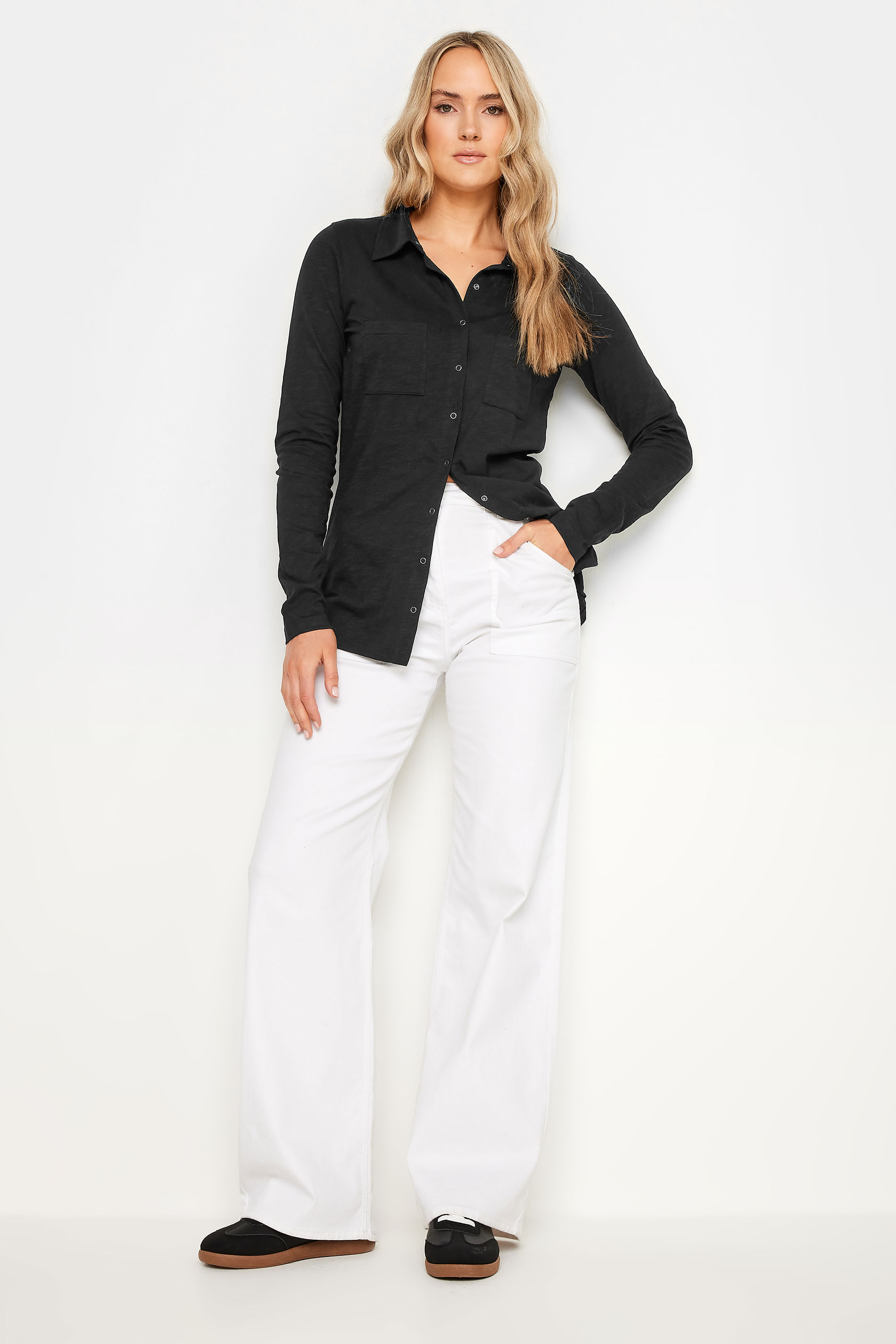 LTS Tall Women's Black Cotton Jersey Shirt | Long Tall Sally 2