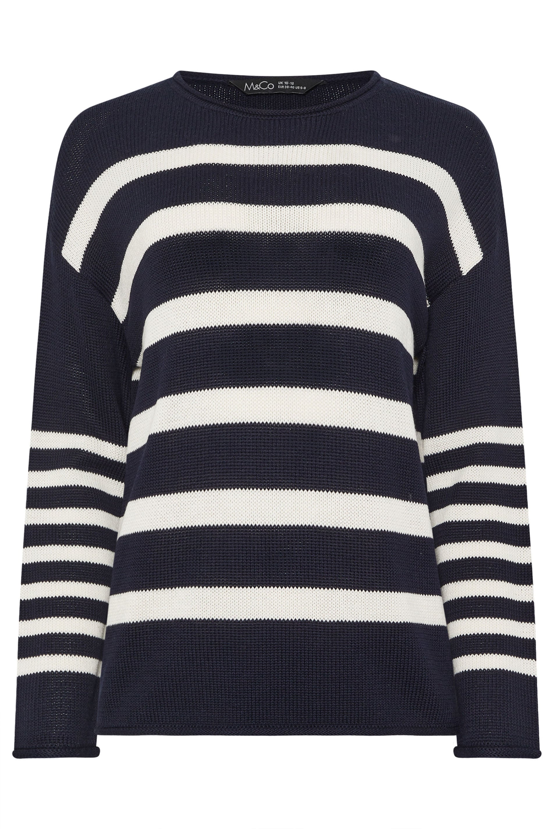 M&Co Navy Blue Stripe Relaxed Jumper | M&Co 5