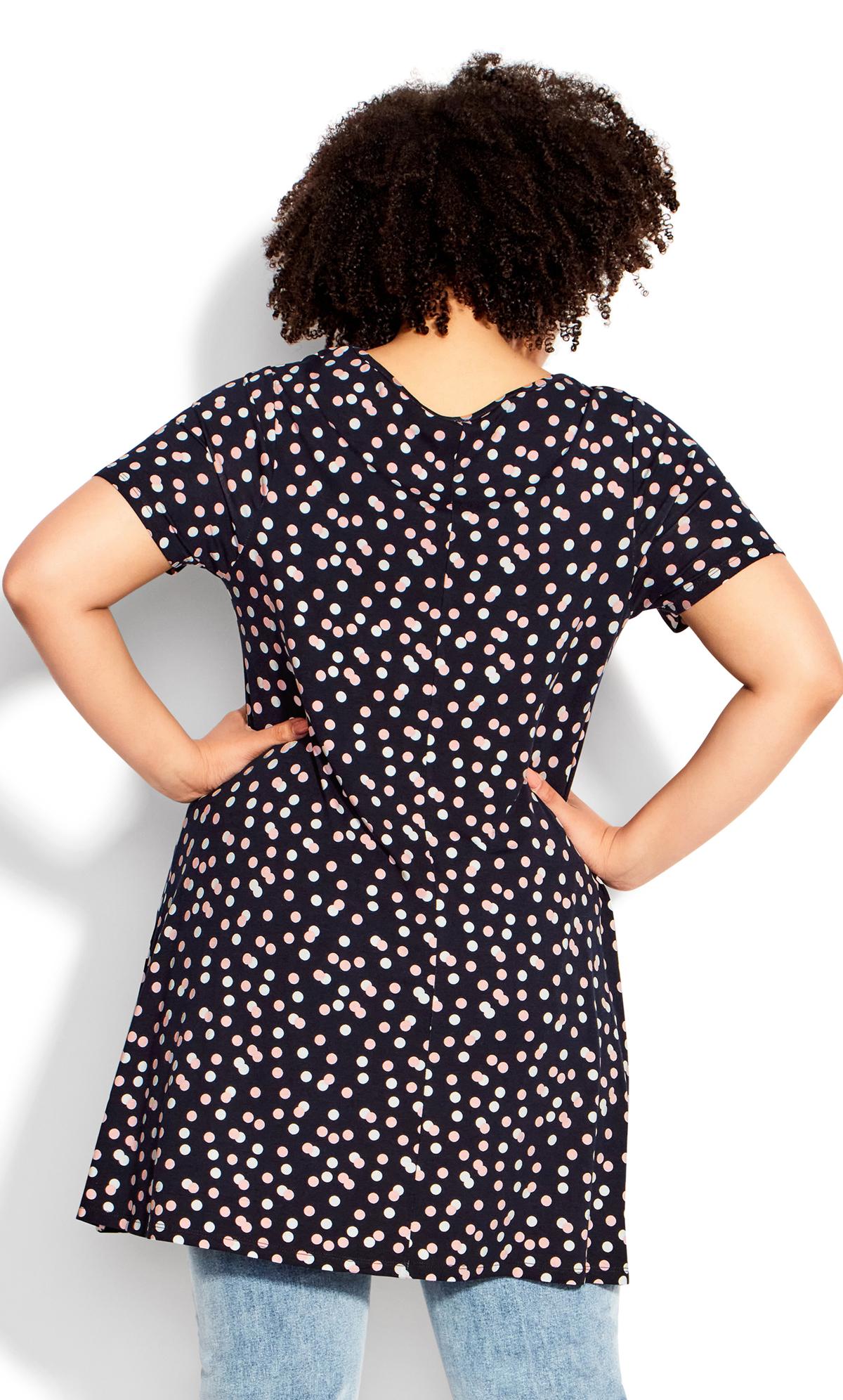 Evans Navy Floral Print Swing Tunic Top 2