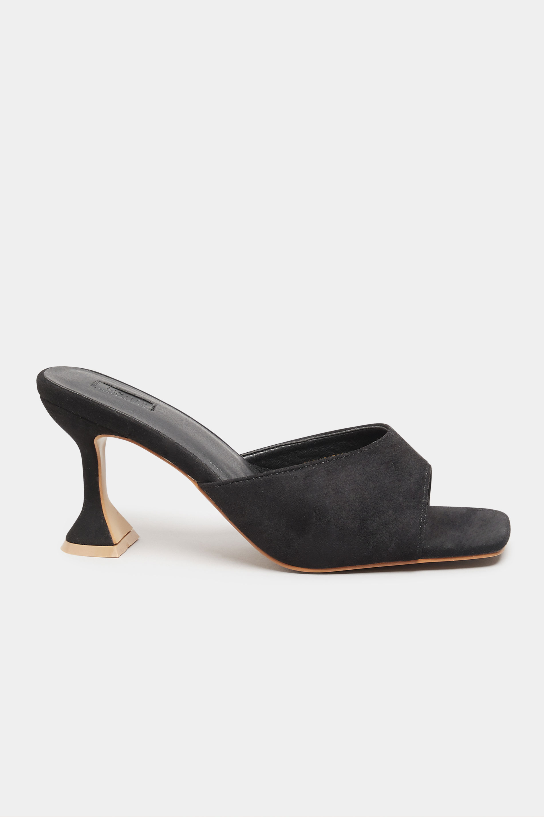 LIMITED COLLECTION Black Flared Heel Mules In Extra Wide Fit | Yours Clothing 3