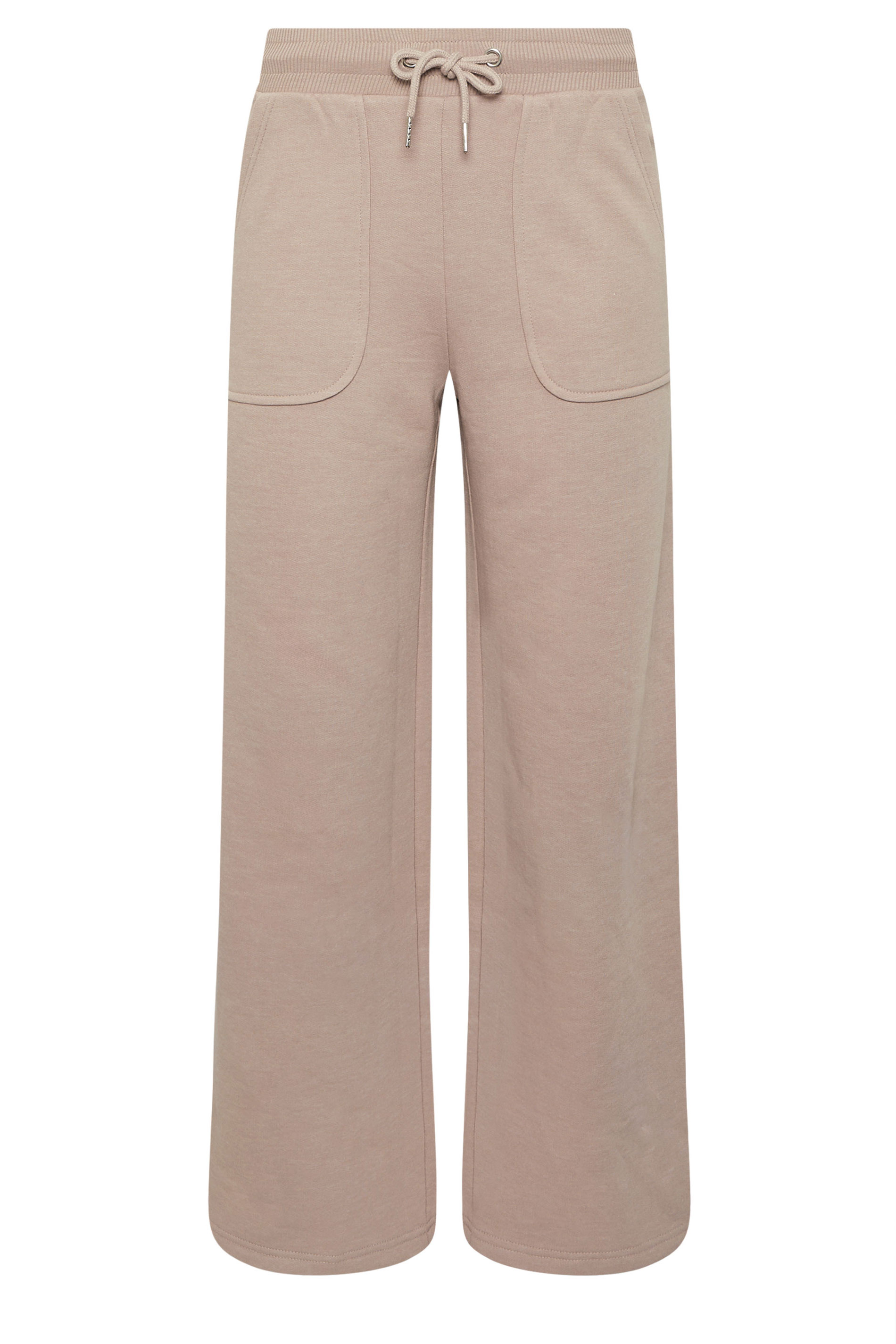 PixieGirl Petite Women's Stone Brown Pocket Patch Wide Leg Joggers | PixieGirl 5