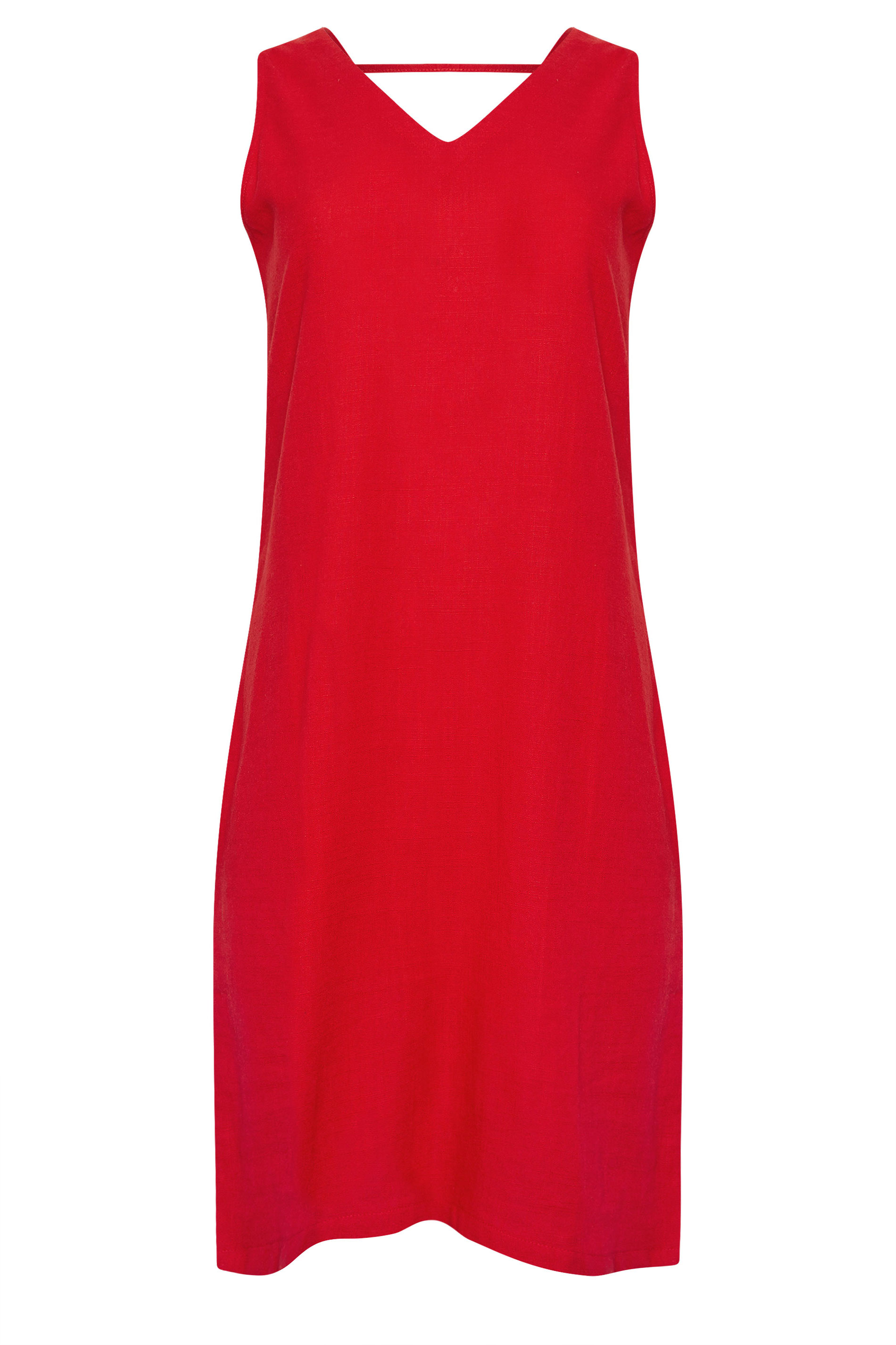 M&Co Red V-Neck Linen Shift Dress | M&Co 6