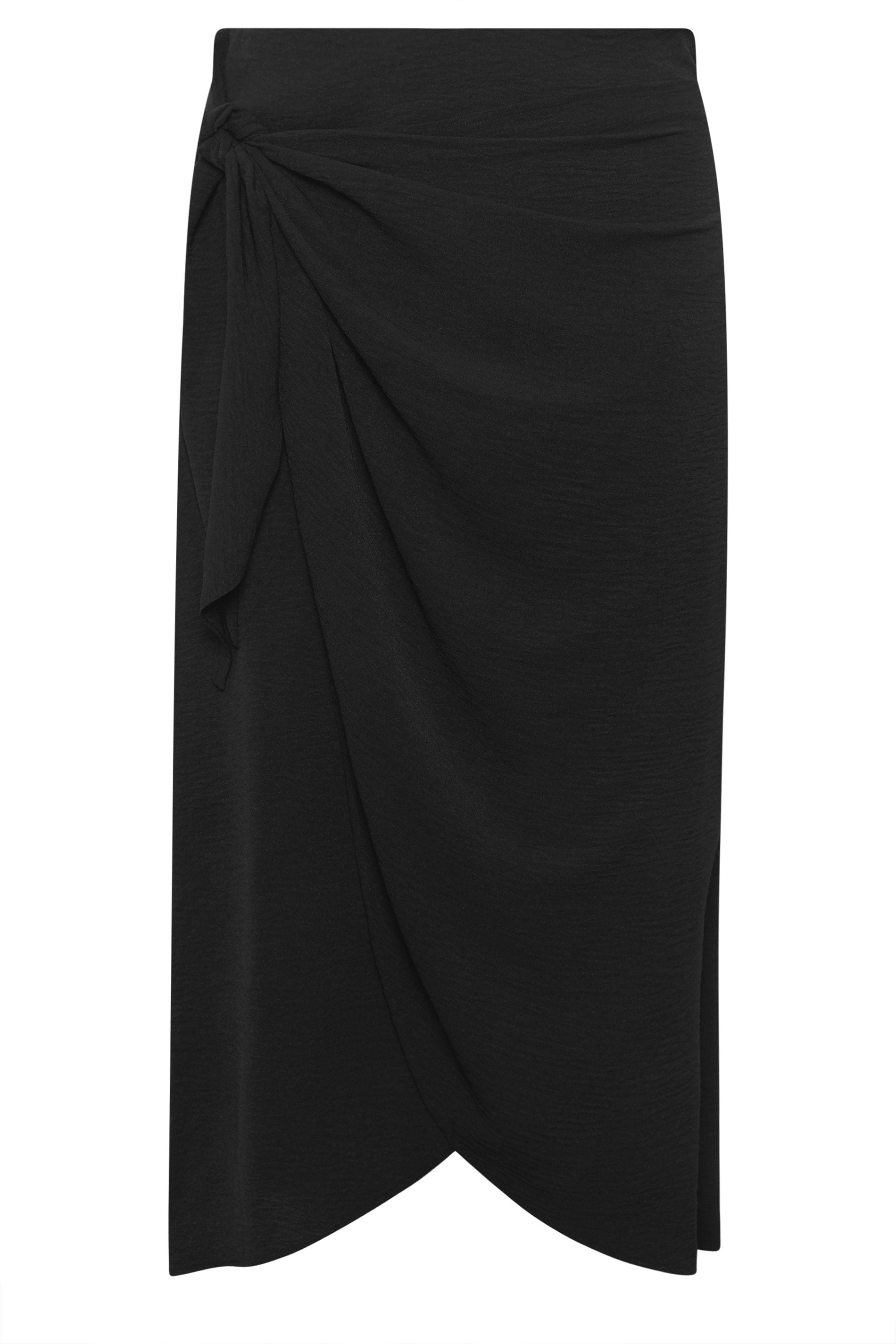 YOURS Plus Size Black Wrap Skirt | Yours Clothing 5