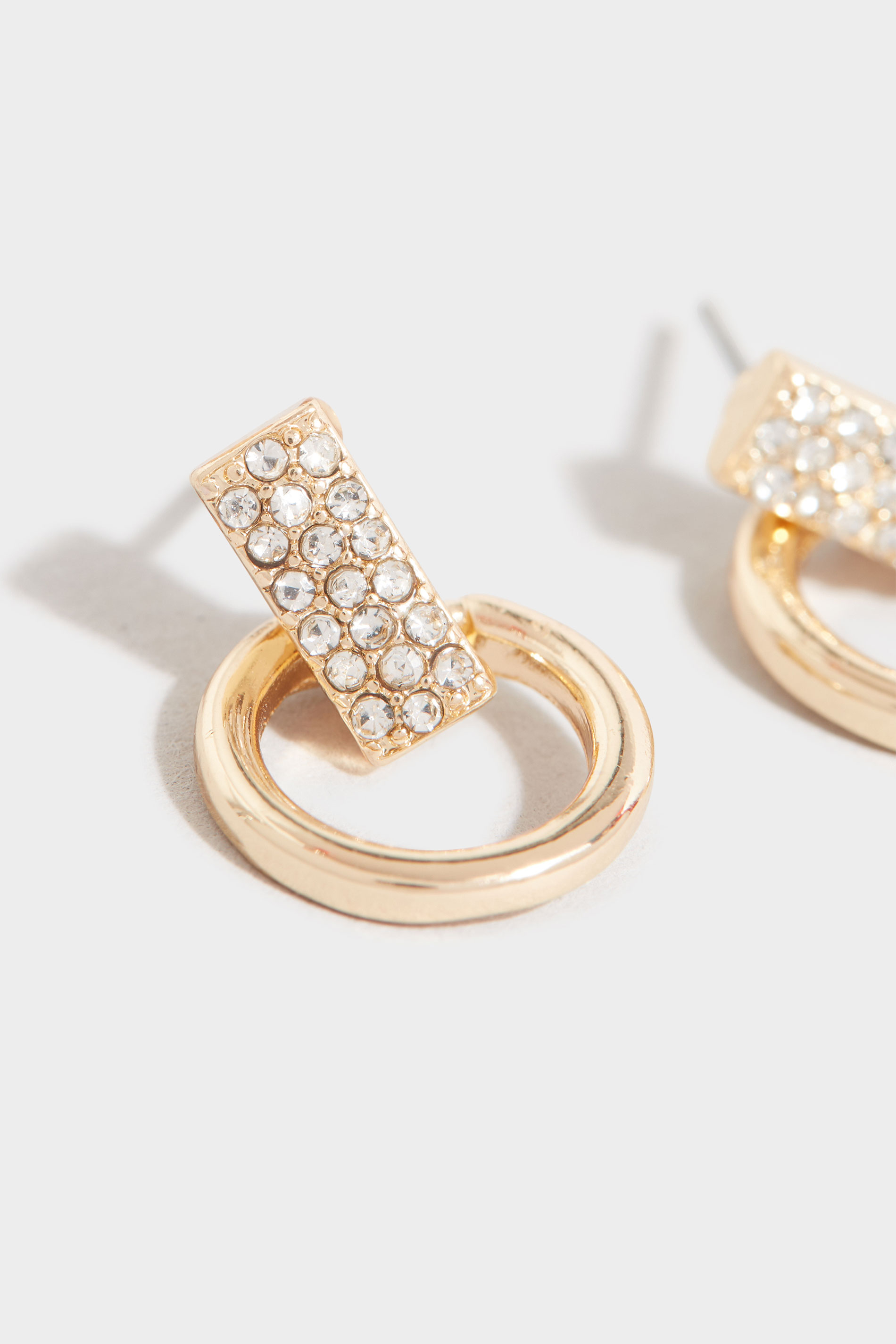 Gold Diamante Hoop Earrings| Long Tall Sally | Yours Clothing