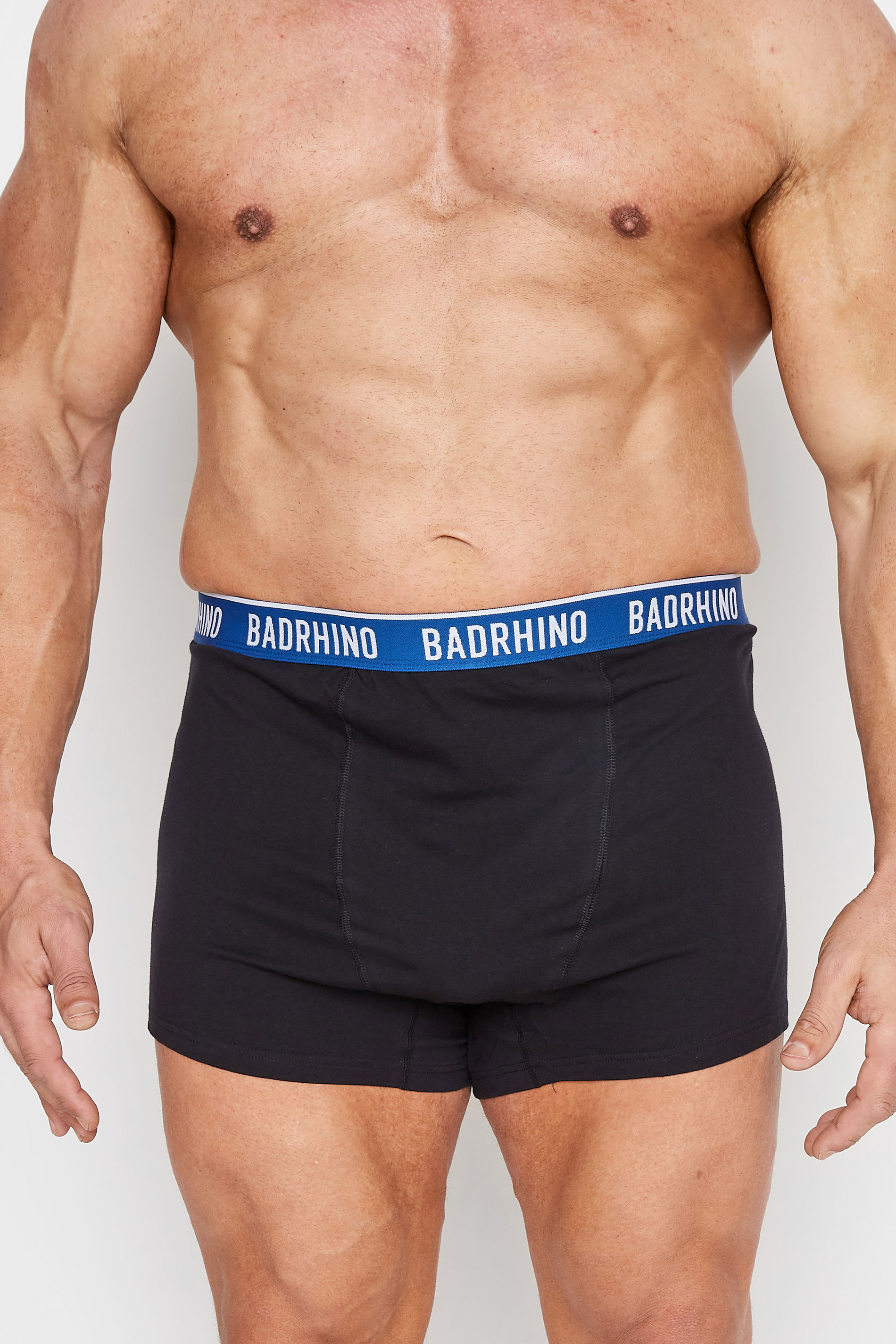 BadRhino Big & Tall 3 PACK Black Multicolour Waist Boxers | BadRhino 3