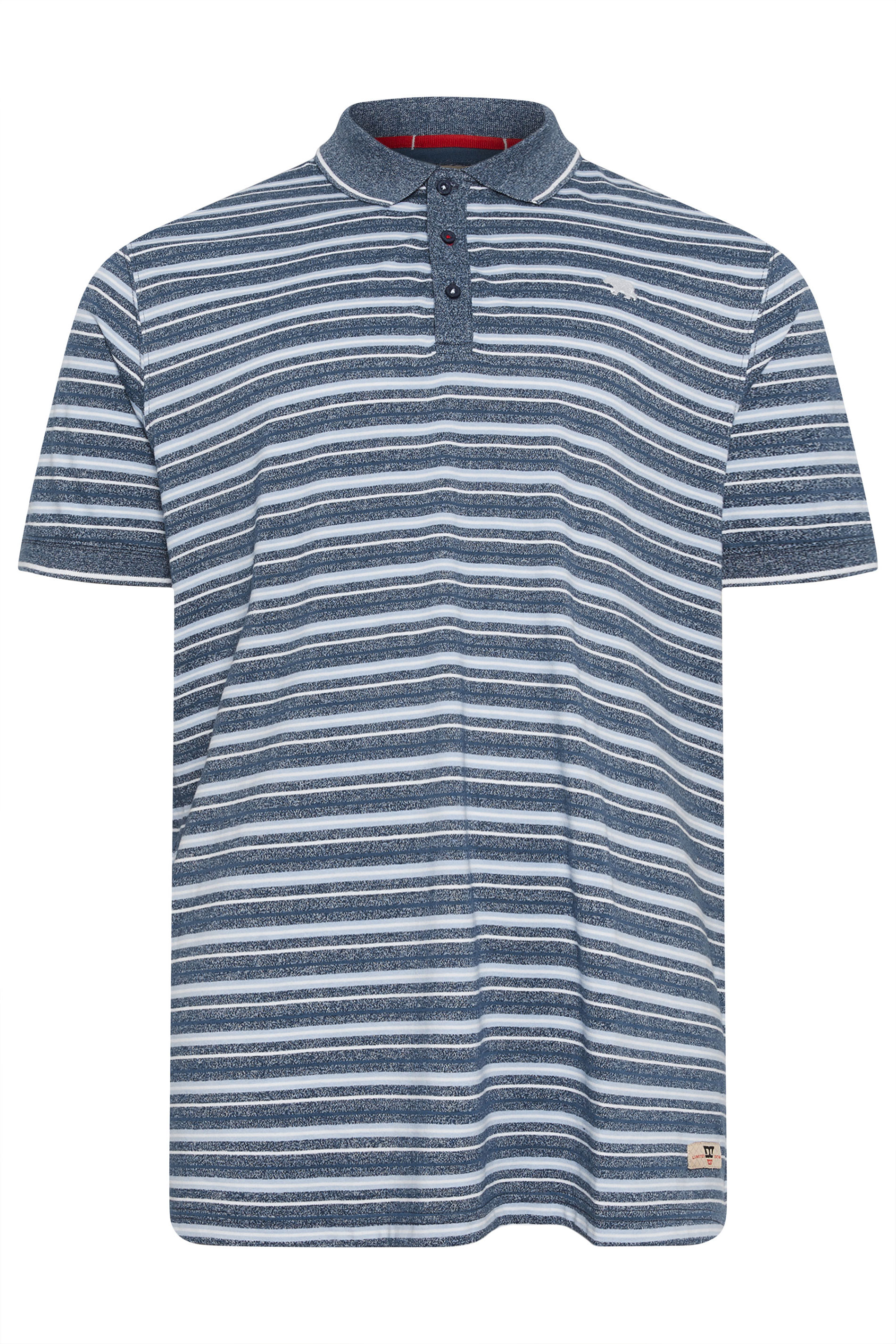 D555 Big & Tall Grey Stripe Polo Shirt | BadRhino 3