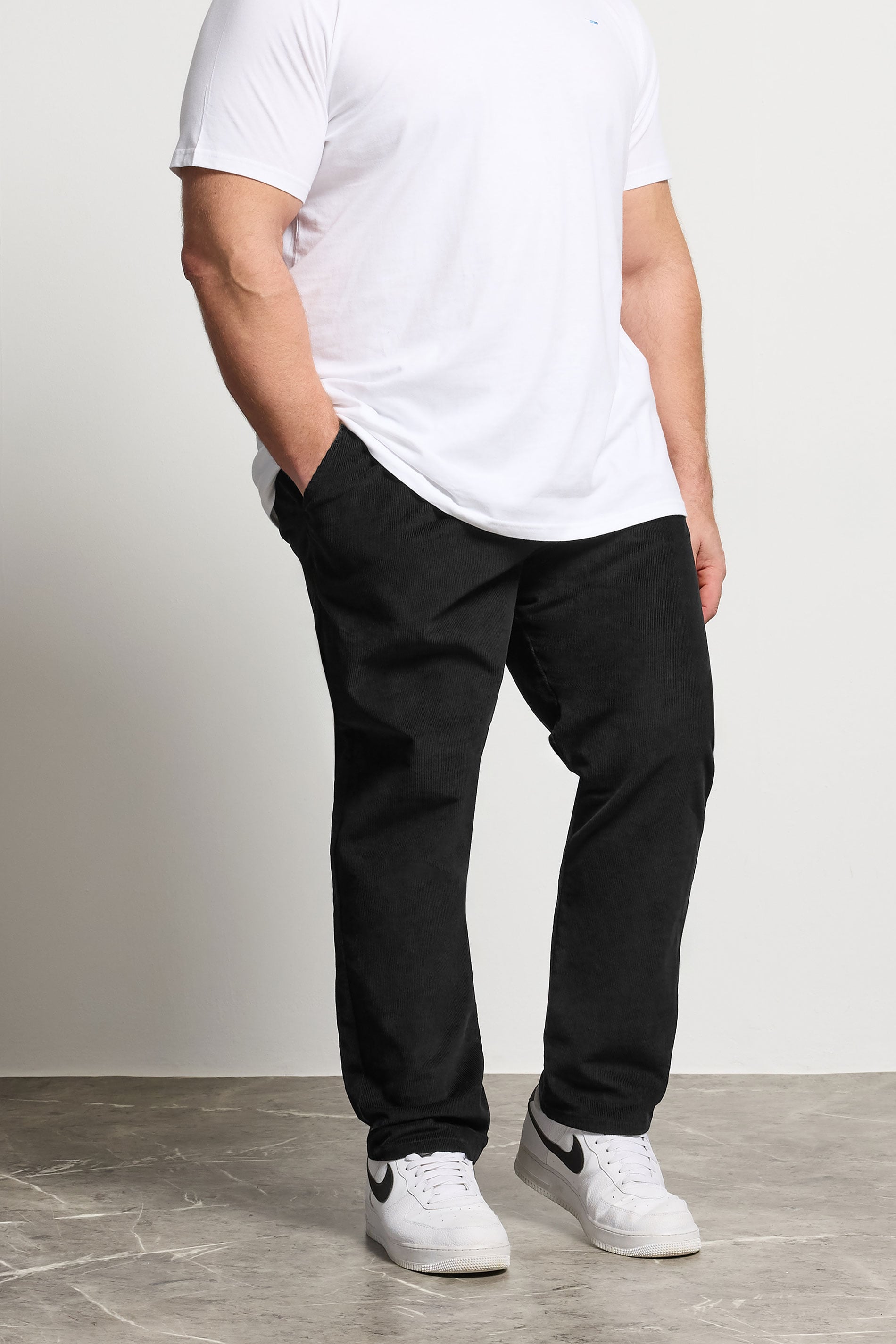 BadRhino Big & Tall Black Corduroy Trousers | BadRhino 1