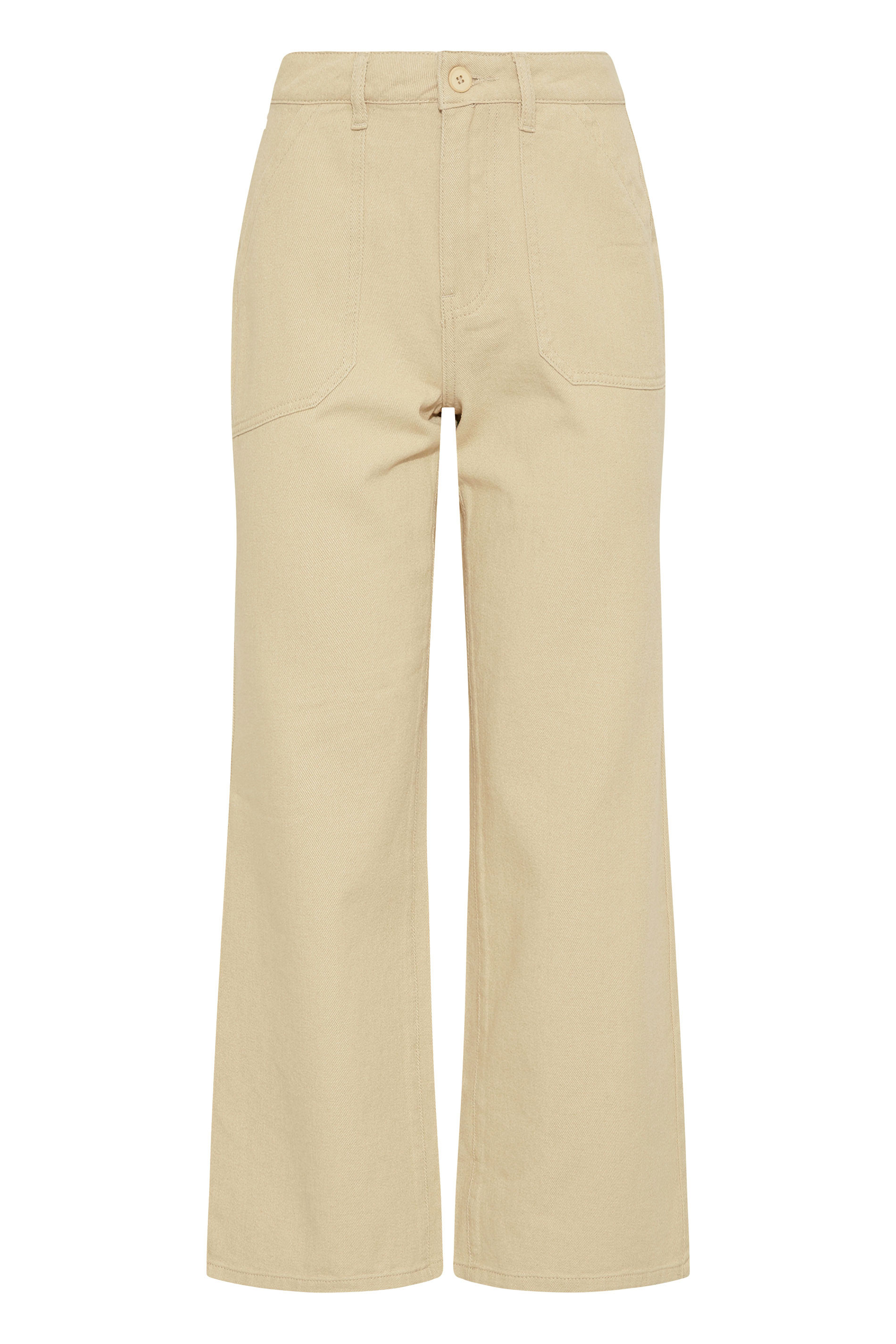 LTS Tall Women's Cream Cotton Twill Wide Leg Cropped Trousers | Long Tall Sally 1