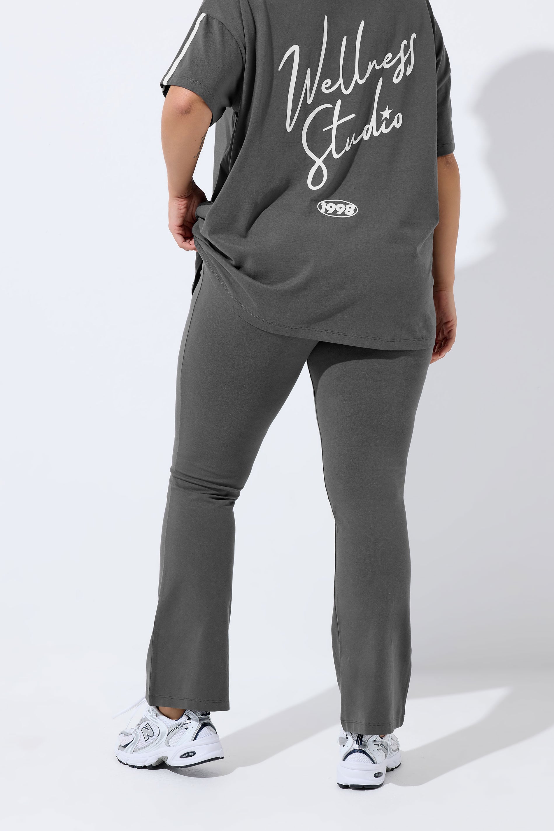 YOURS ACTIVE Plus Size Grey Flared Leggings | Yours Clothing 2