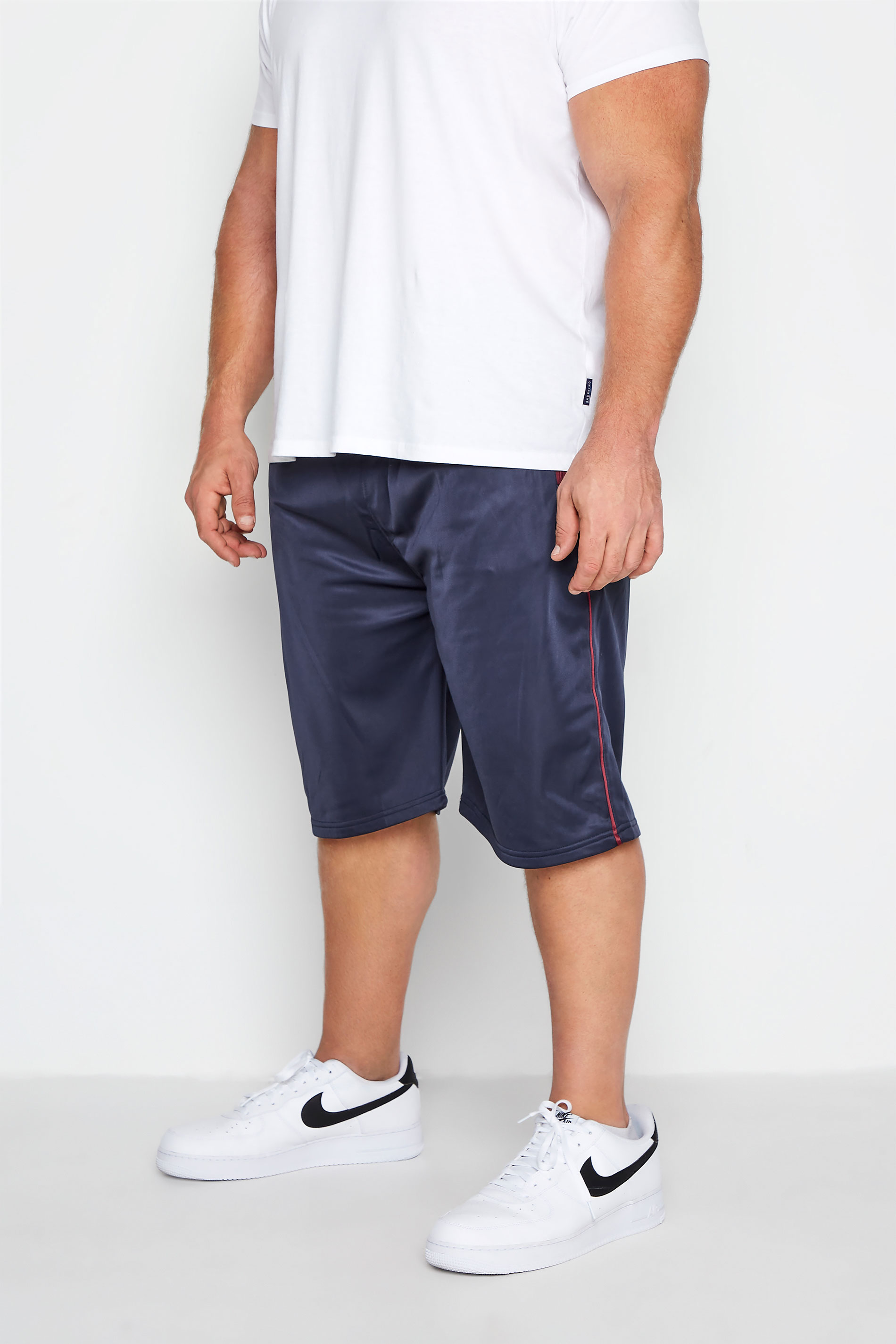 KAM Big & Tall Navy Blue Contrast Sports Shorts_A.jpg