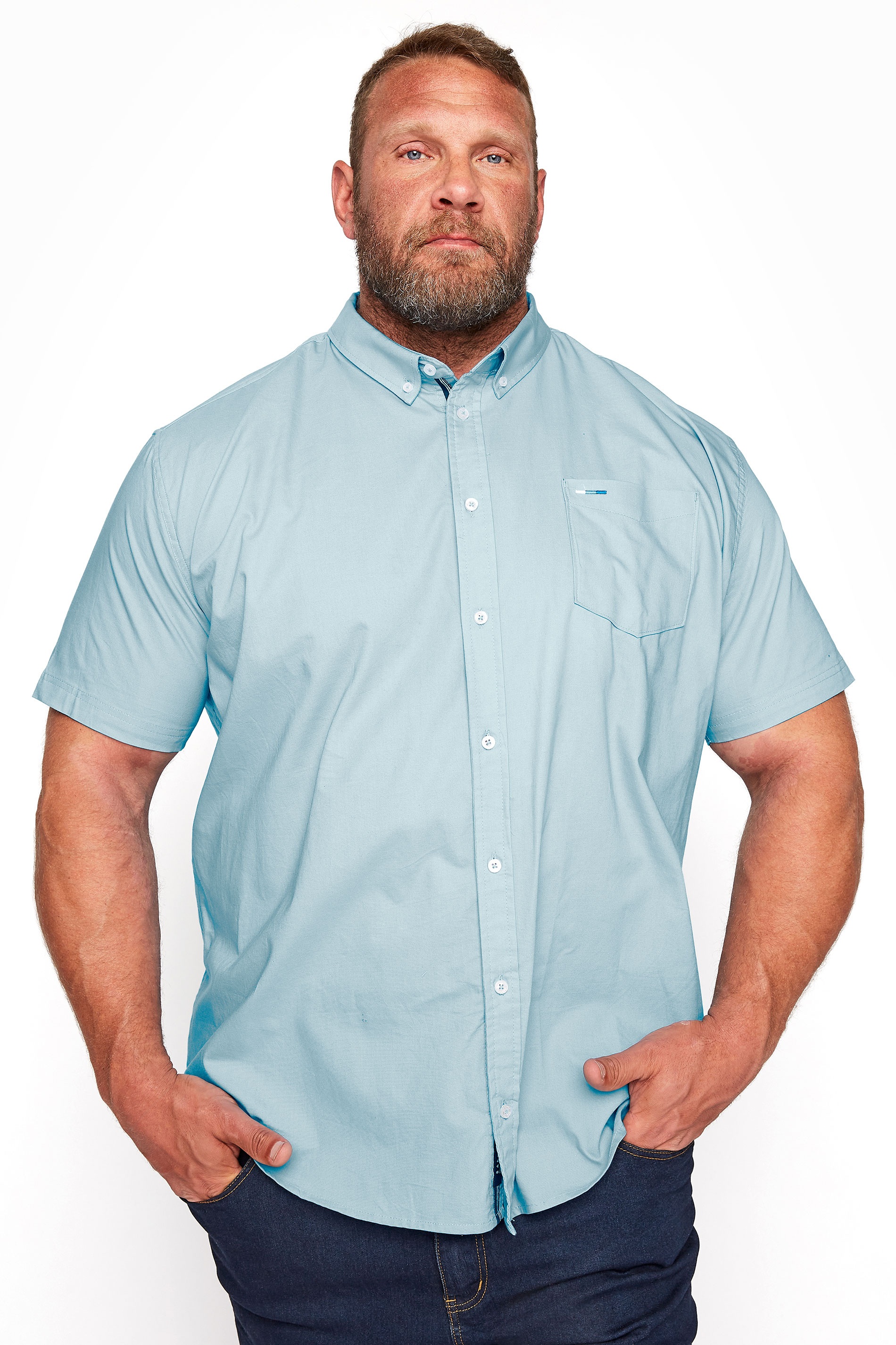 BadRhino Light Blue Cotton Poplin Short Sleeve Shirt_M.jpg