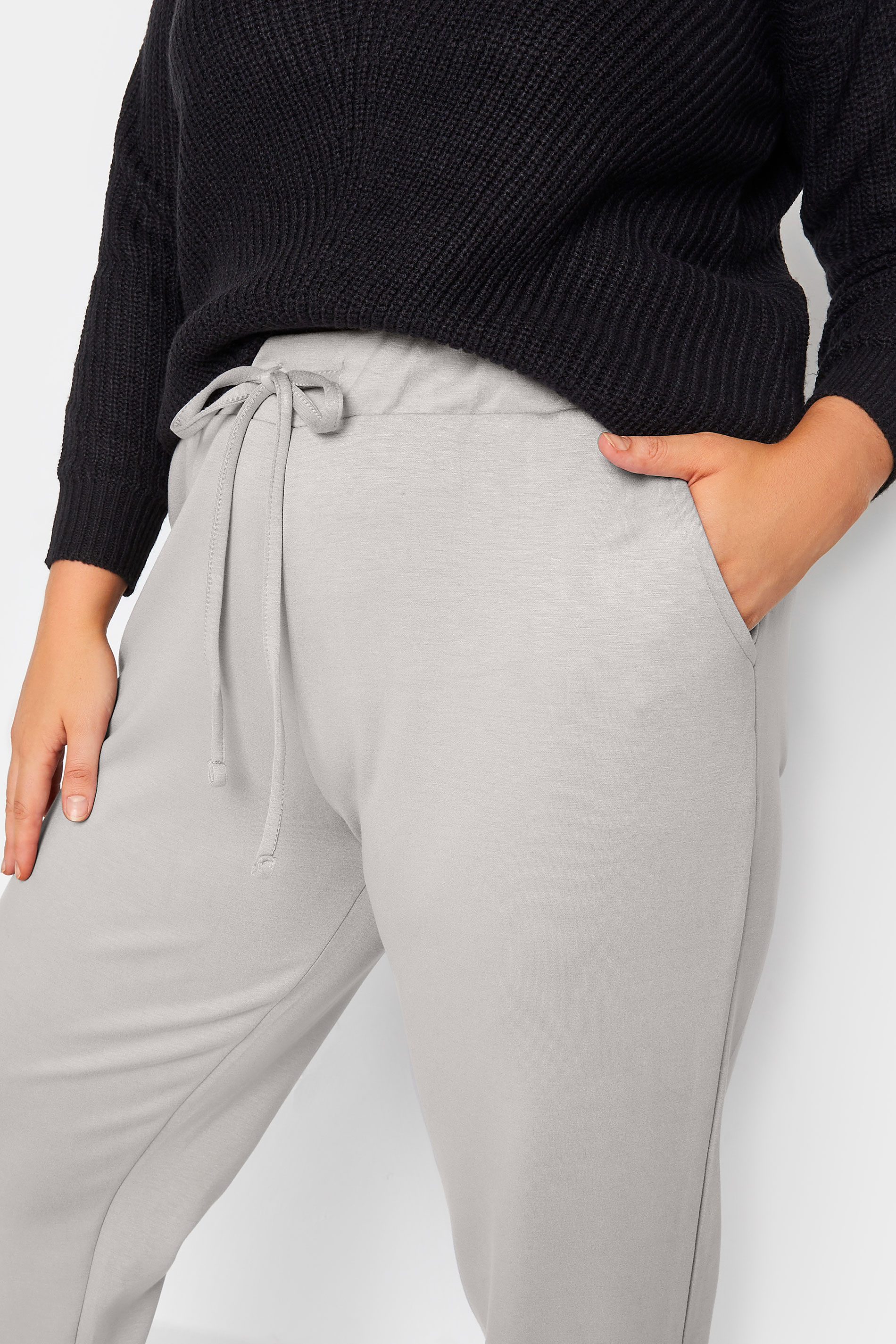 YOURS Plus Size Grey Pocket Joggers | Yours Clothing 3