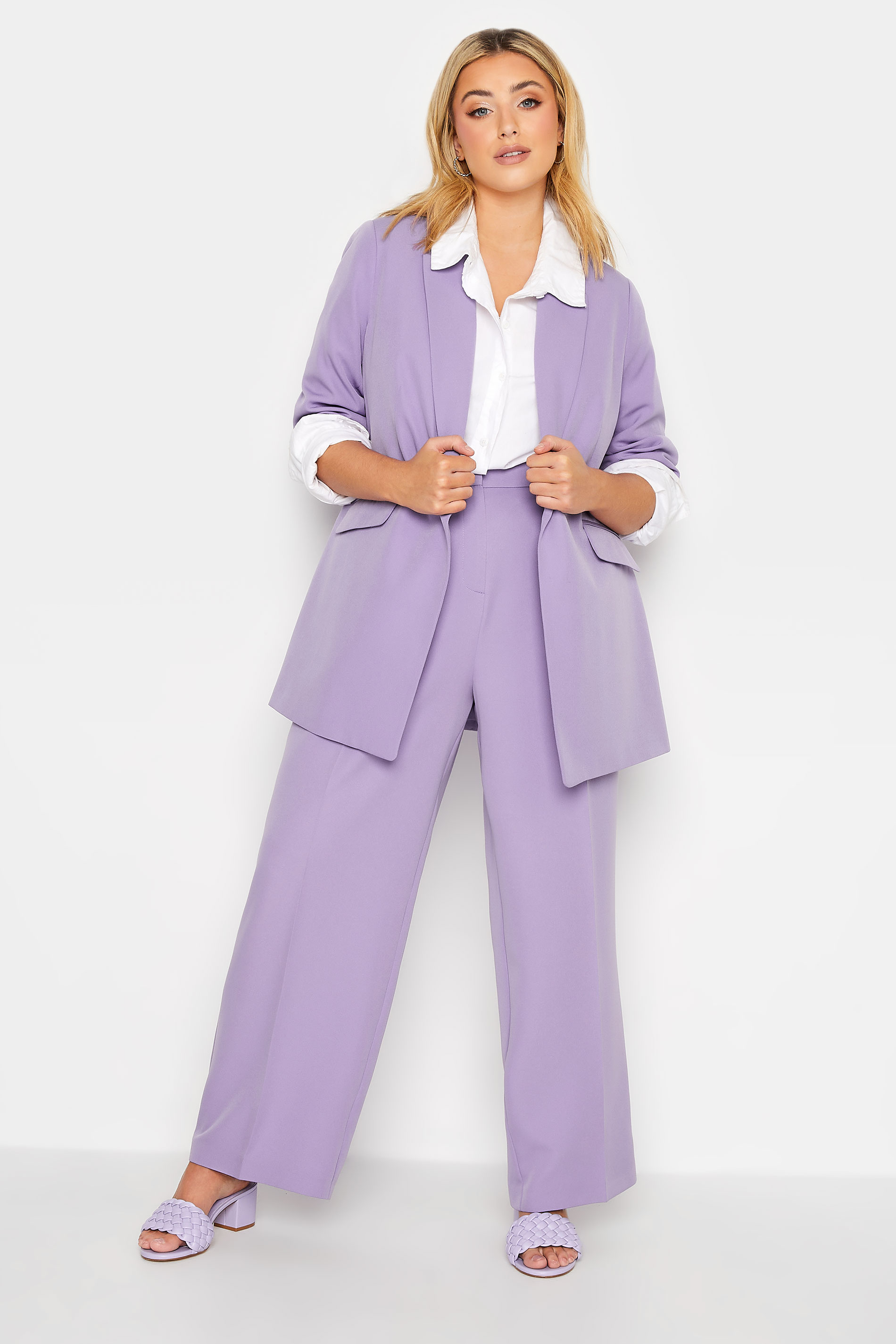 YOURS Plus Size Lavender Purple Blazer | Yours Clothing  3