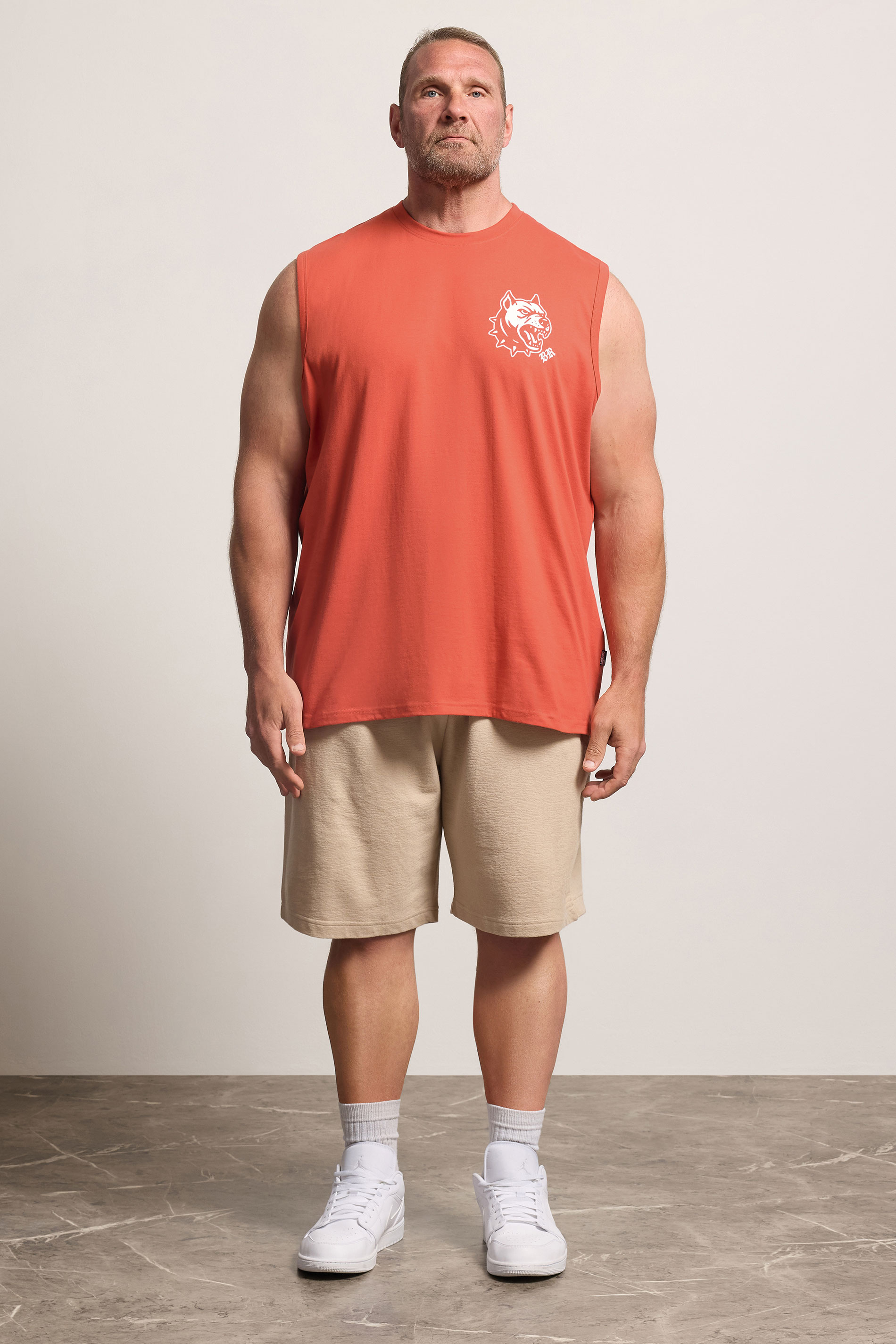 BadRhino Big & Tall Orange Tattoo Dog Graphic Muscle Vest | BadRhino 1