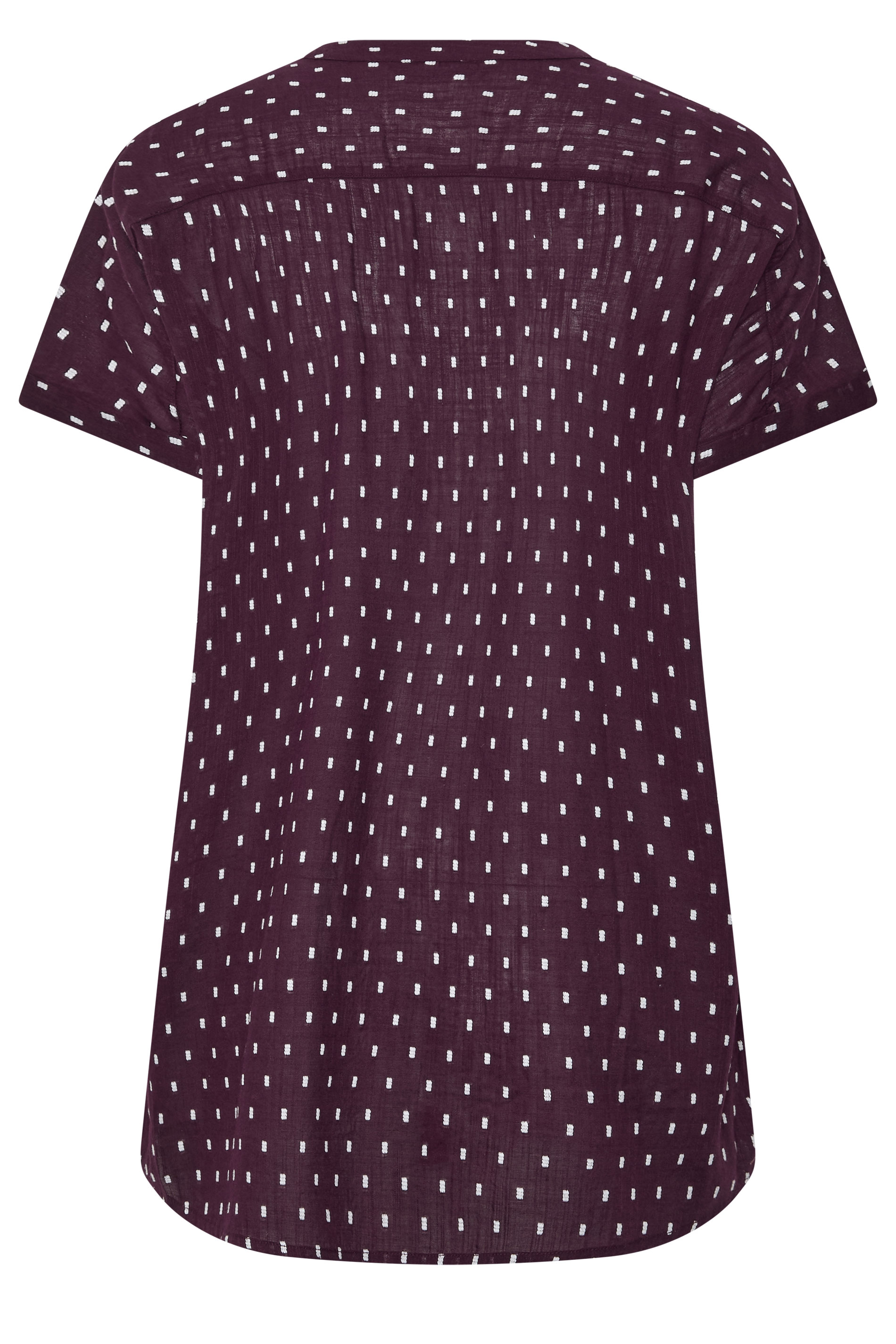 YOURS Curve Purple Notch Neck Dobby Blouse | Yours Clothing 6