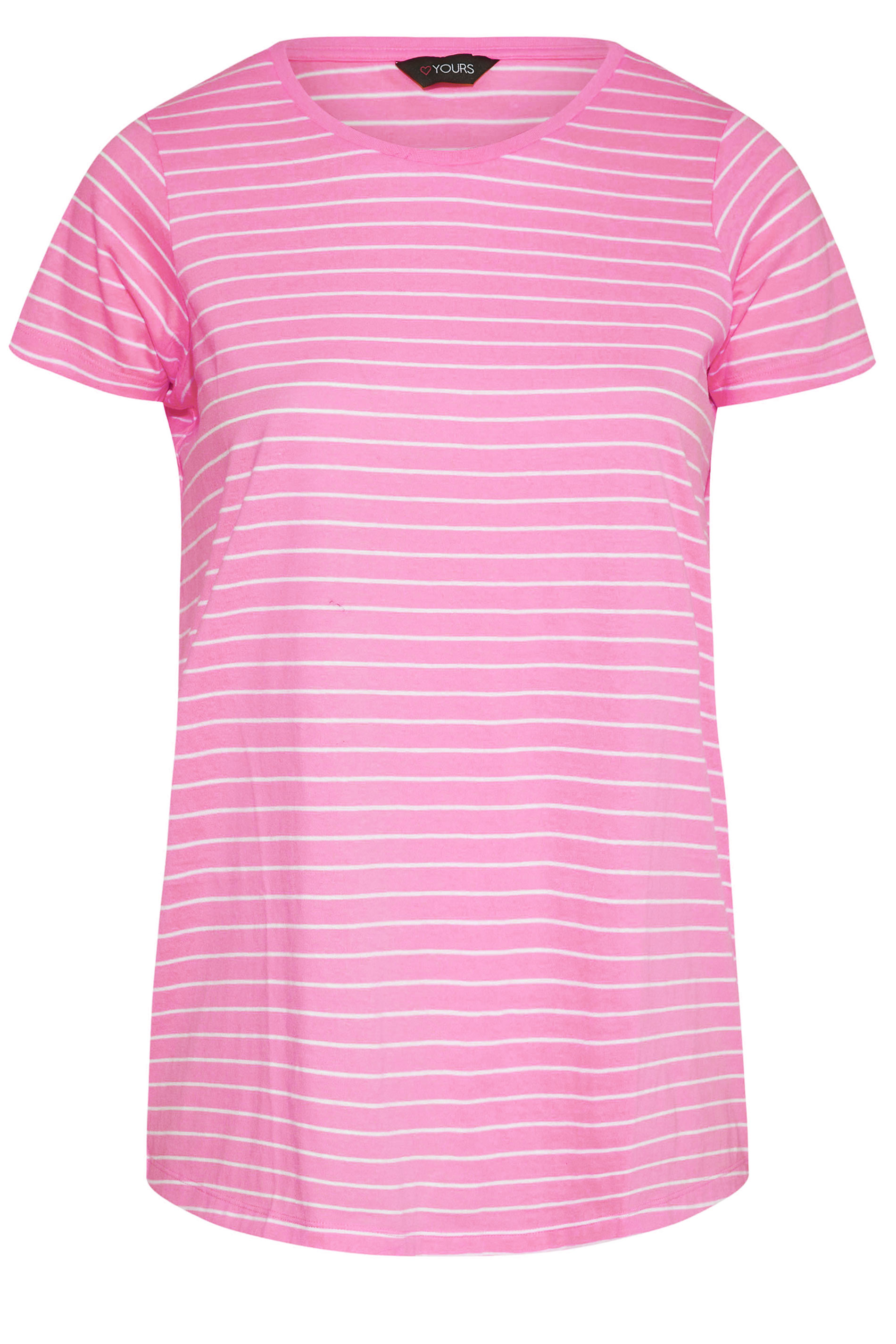 Grande taille  Tops Grande taille  T-Shirts | T-Shirt Rose Fines Rayures - HA62184