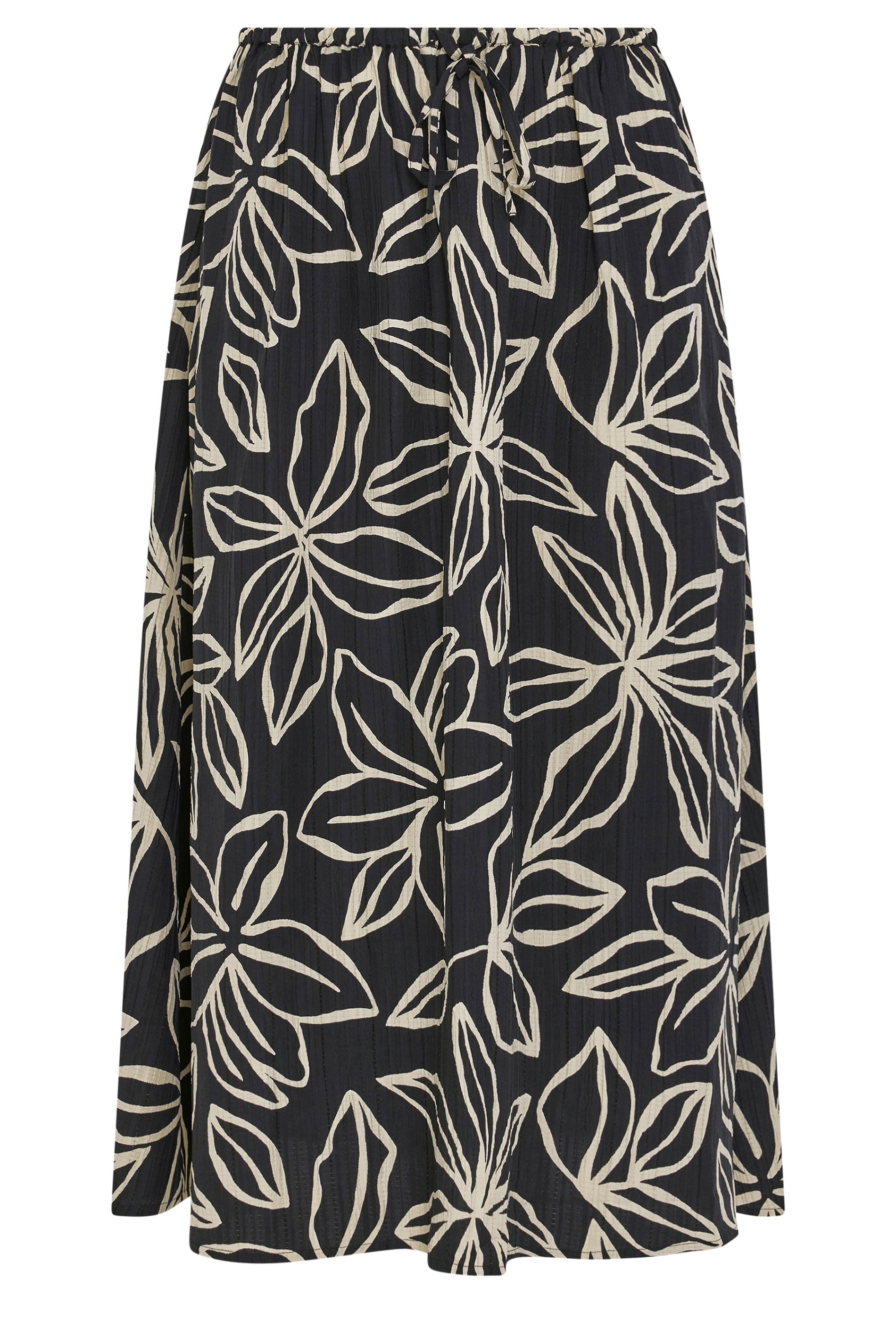 YOURS Plus Size Black Floral Textured Maxi Skirt | Yours Clothing 5