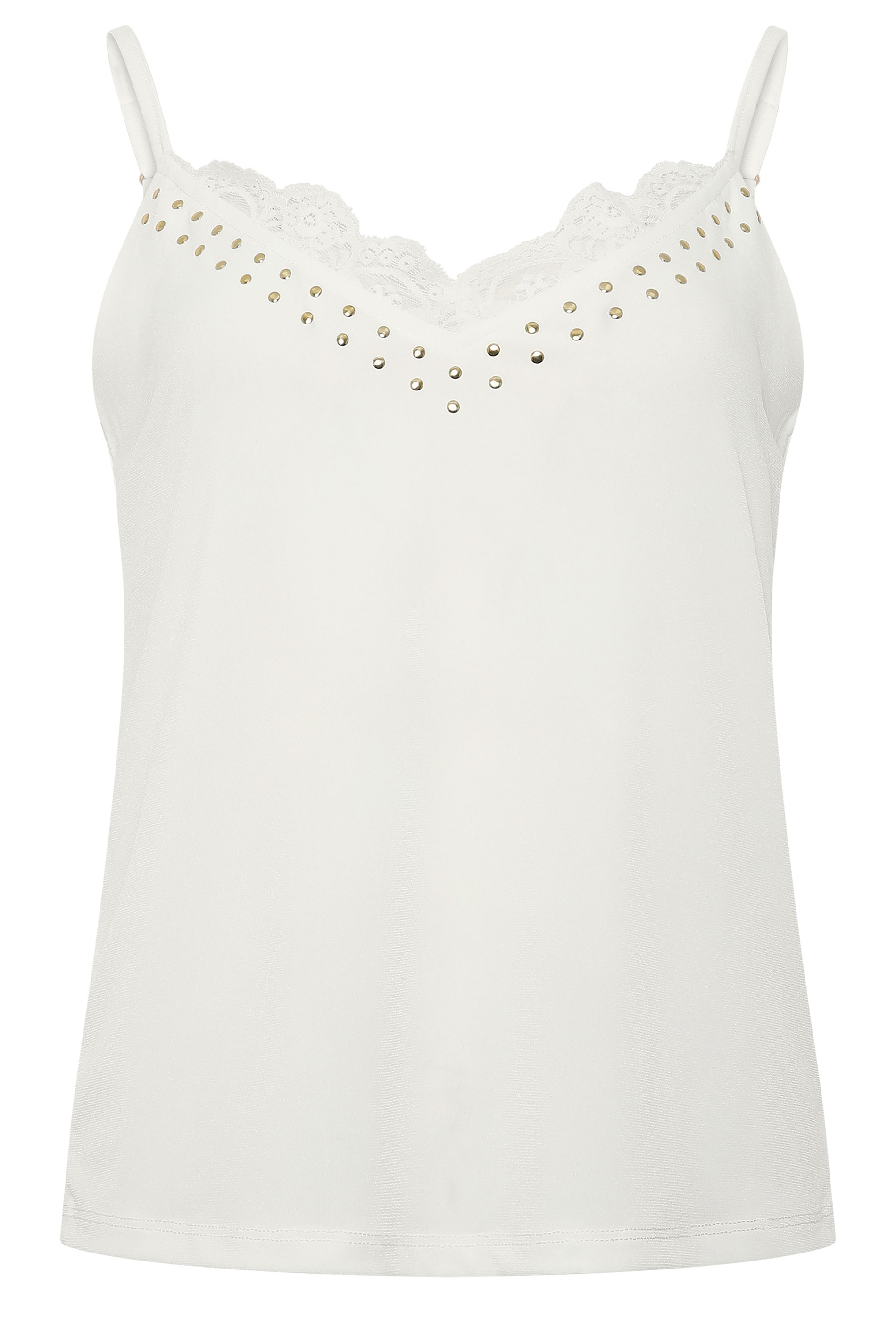 STAR White Stud Detail Lace Cami Top | StarByJM 5