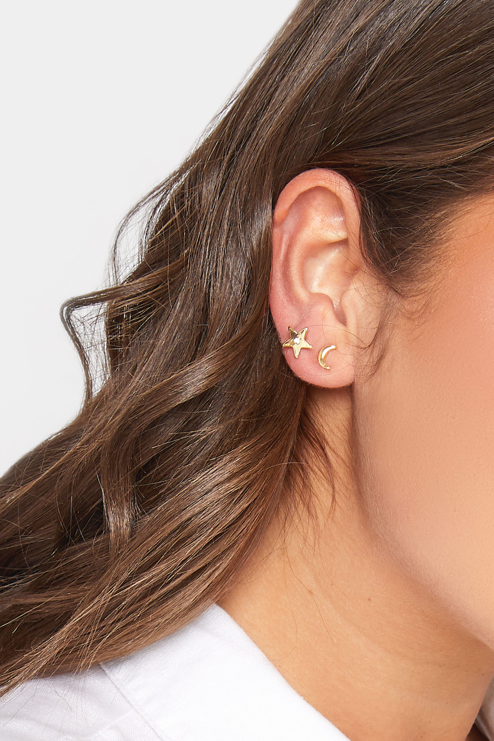 8 PACK Gold Tone Celestial Earring Set | Yours Clothing 2